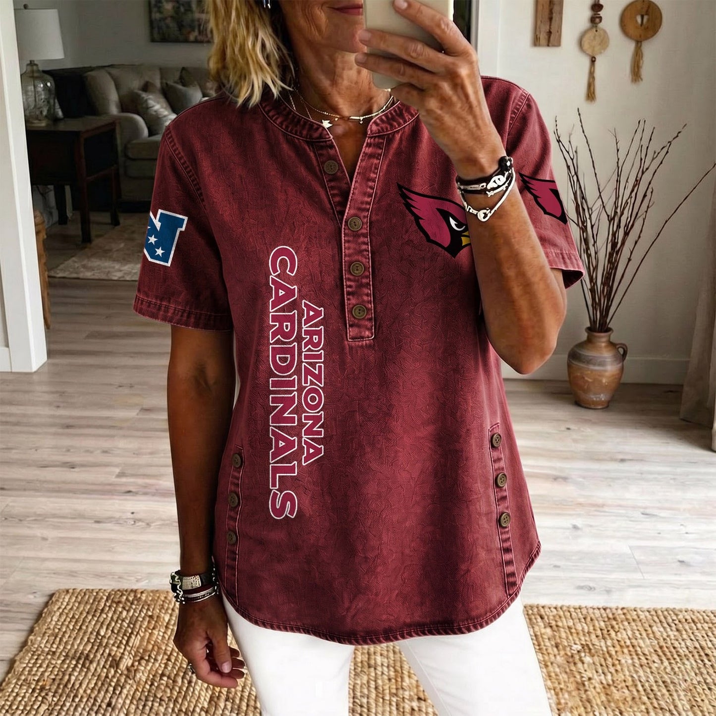 ARI x NFL Womenƒ??s Denim Casual Tops DATND LBN 190526