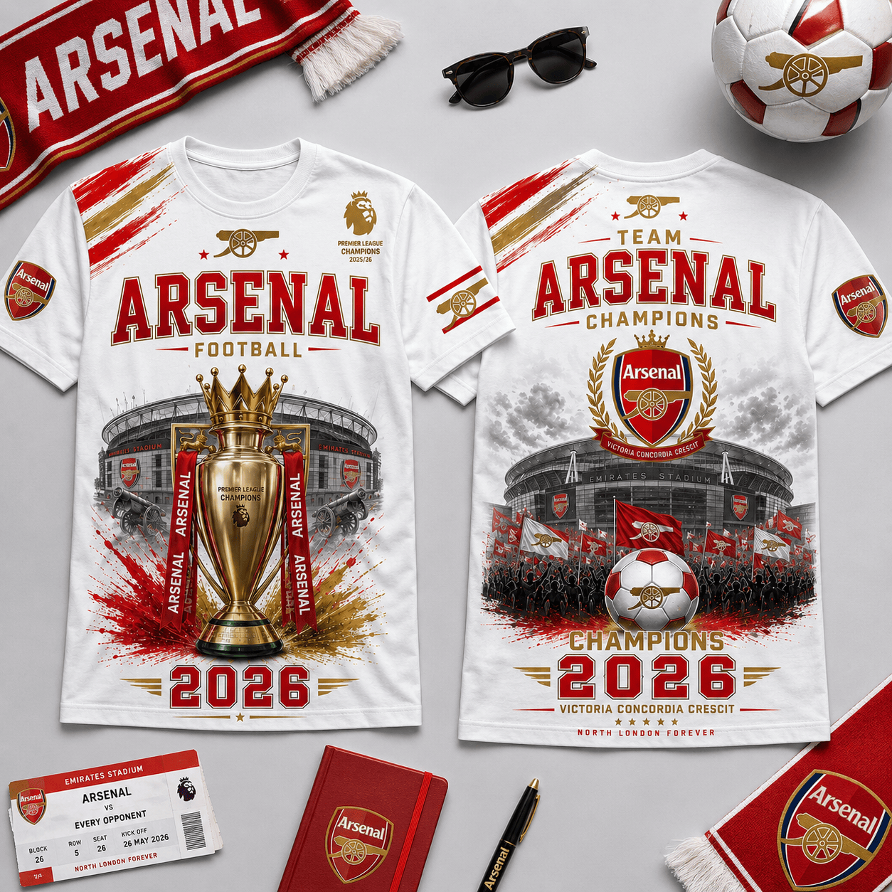 ARS F.C. Premium Premier League Champions 2526 3D Shirt V4 205 DatND DVT