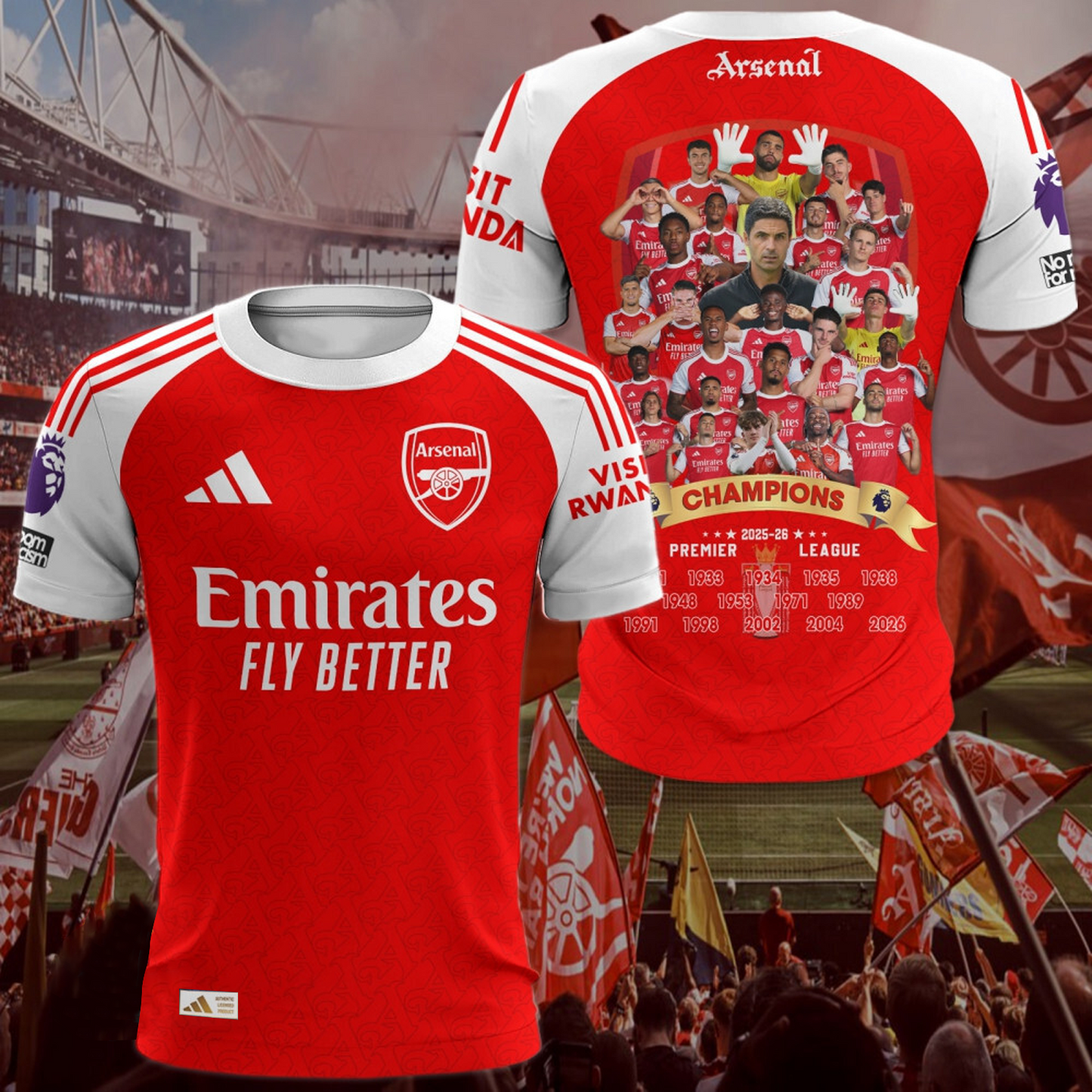 ARS.FC 25ƒ??26 Premier League Champions 3D Shirt V1 DatND DVT 1