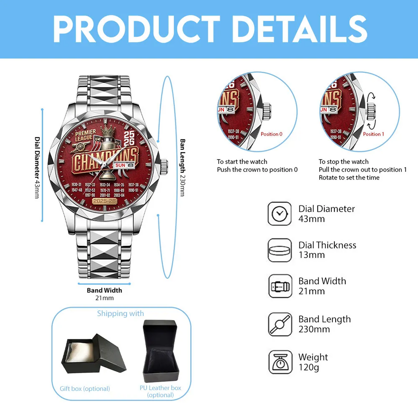 ARS x Premier League Champions 25 26 Watch V5 DATND TANTD 20526