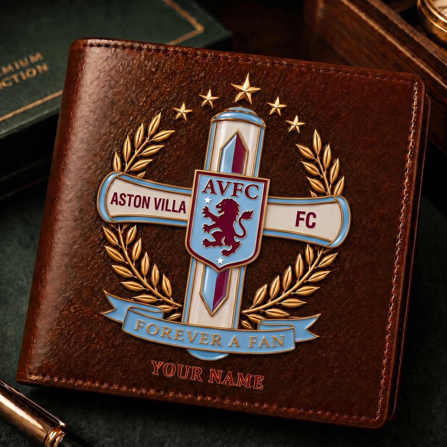 AVL x EPL Cross Men Leather Wallet Custom Any Name Gifts 230626