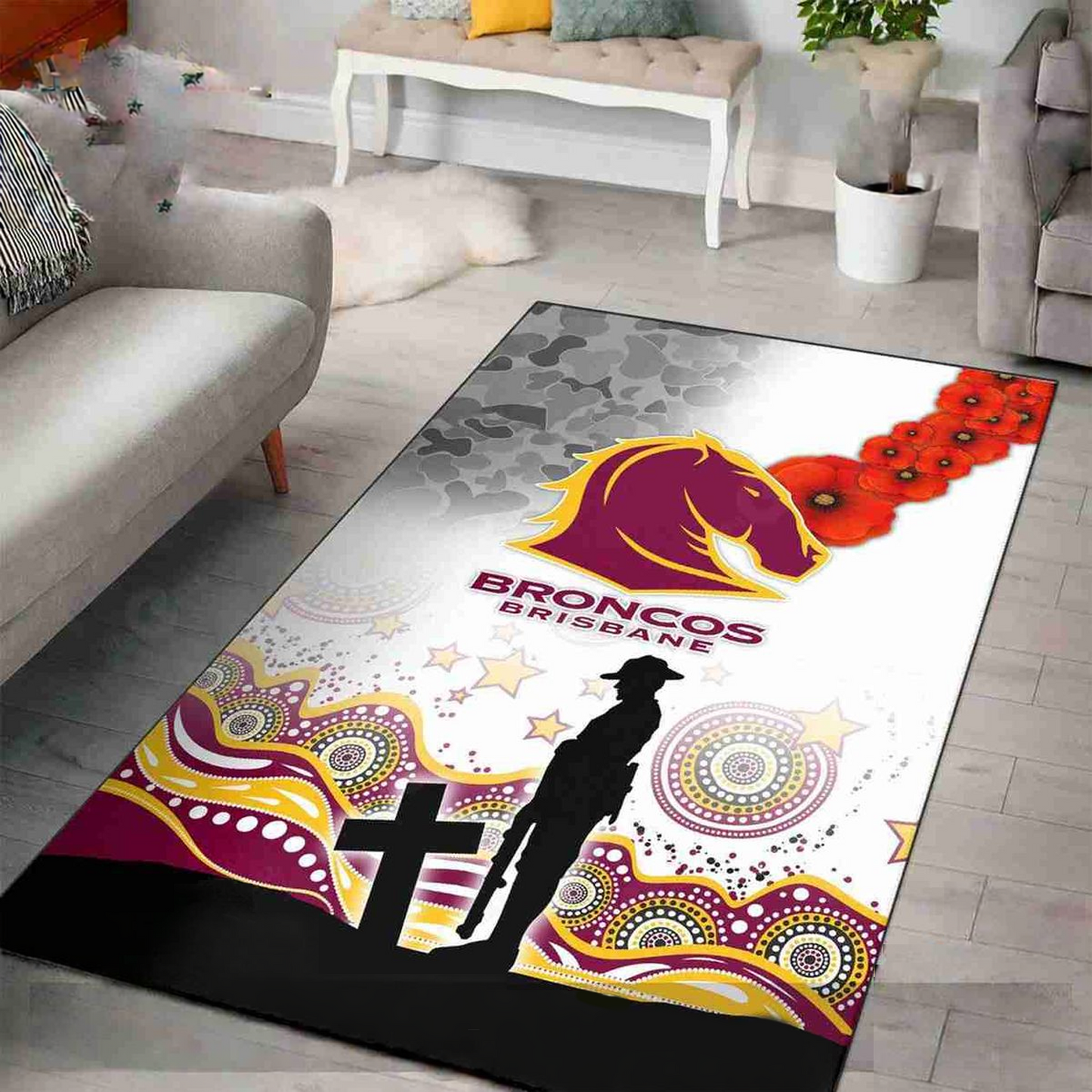 BRI x NRL Anzac Day Living Room And Bedroom Rug Limited Edition DatND DVT