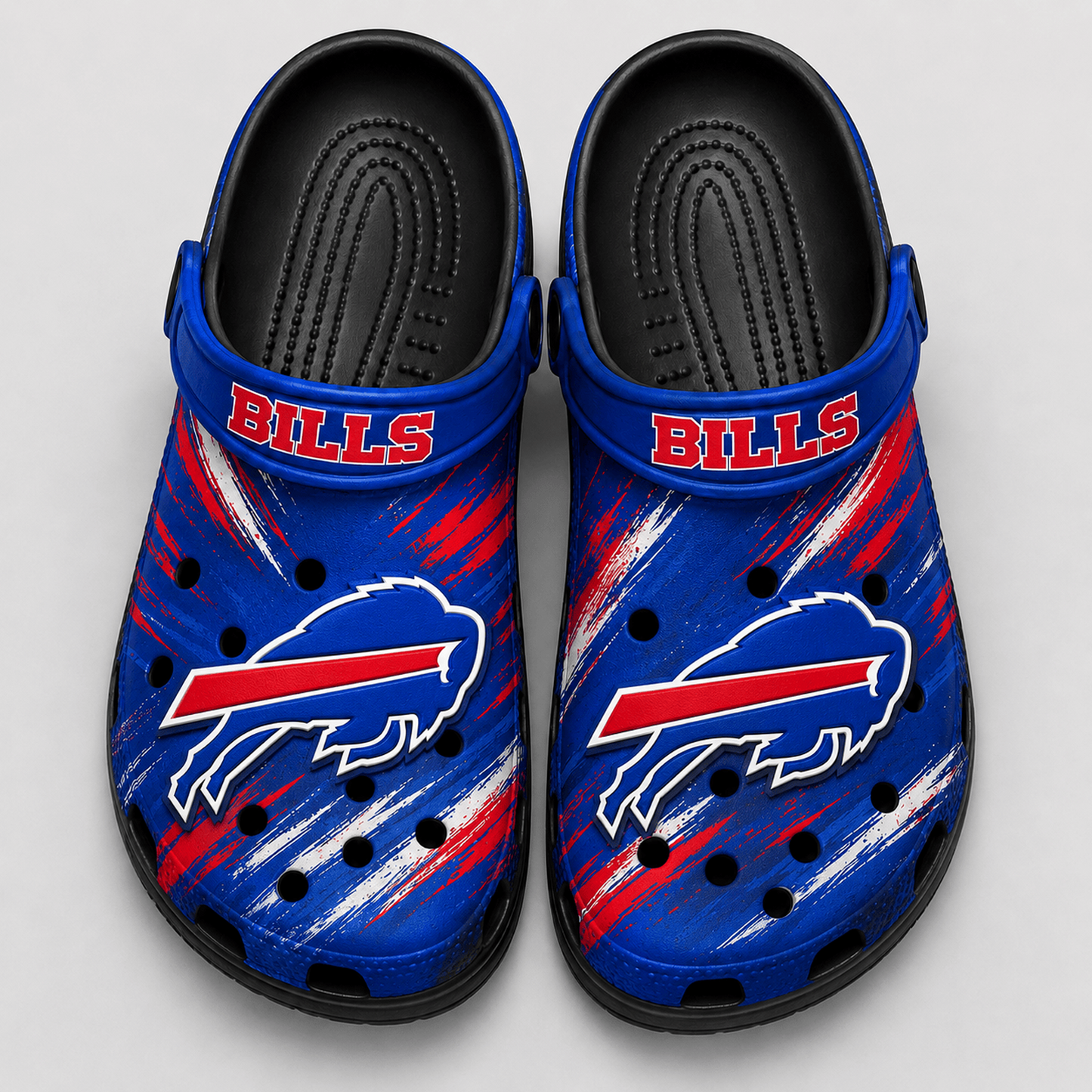 BUF Premium NFL Game Day Football Fan Sport Clogs Crocs Abstract Scratch 1706