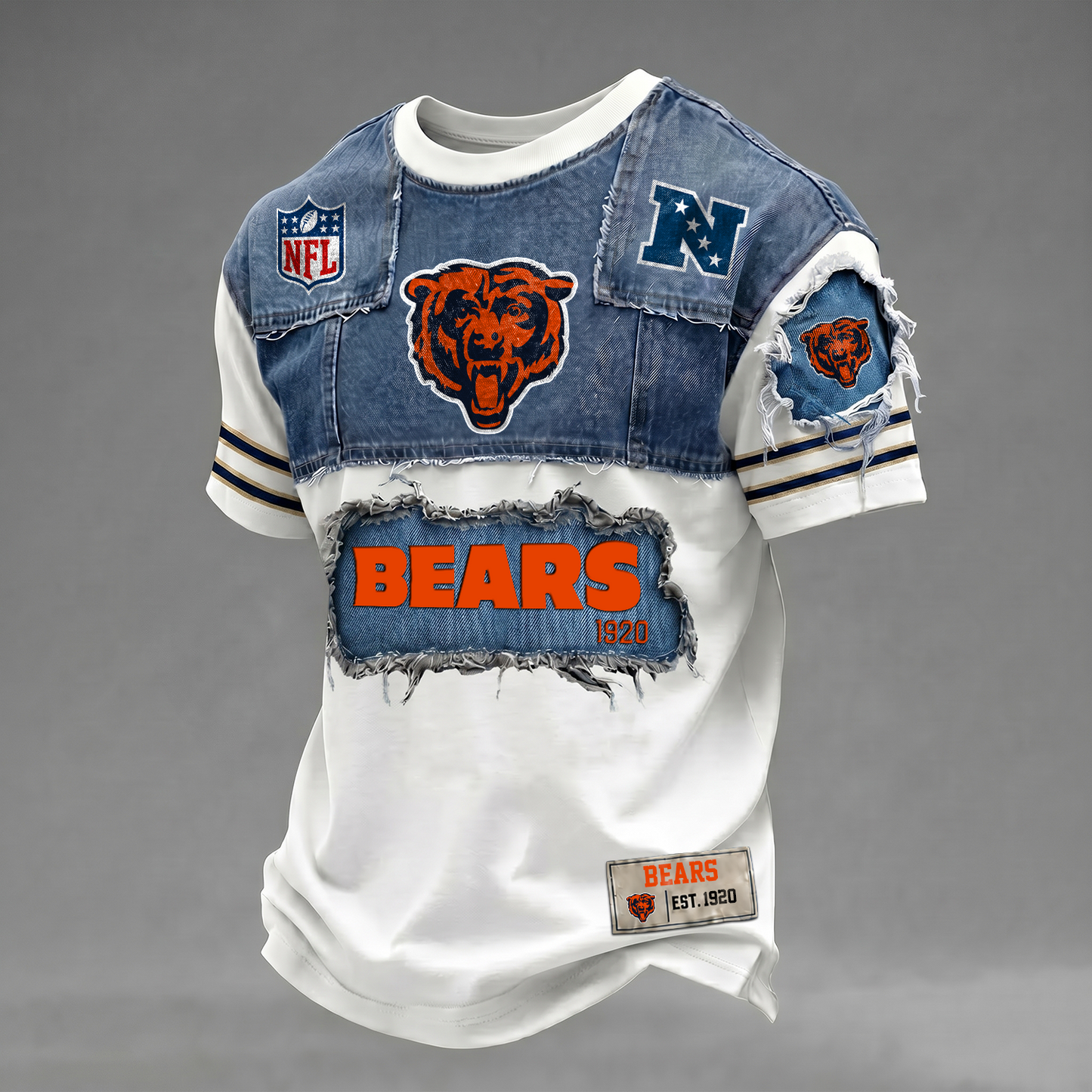 CHI x NFL Patchwork Denim T-Shirt DATND TANTD 080626