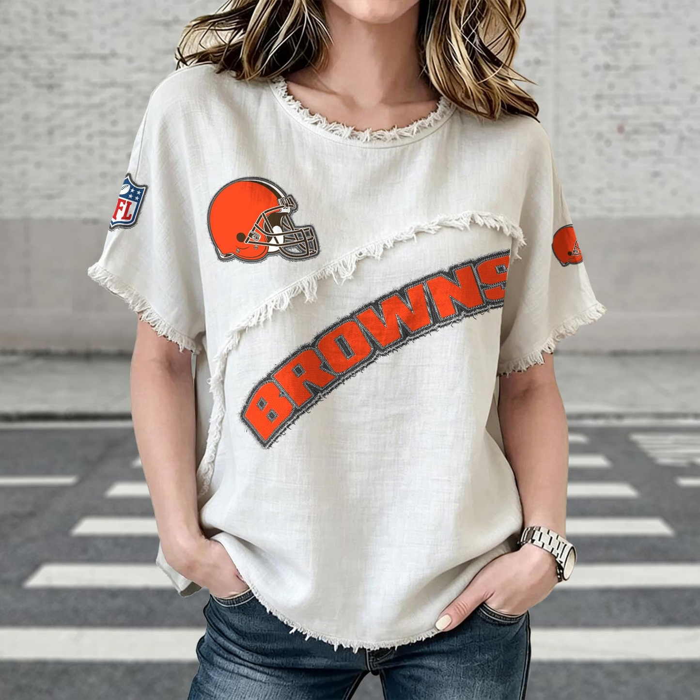 CLE x NFL Womenƒ??s Vintage O-Neck 2905 DatND DVT