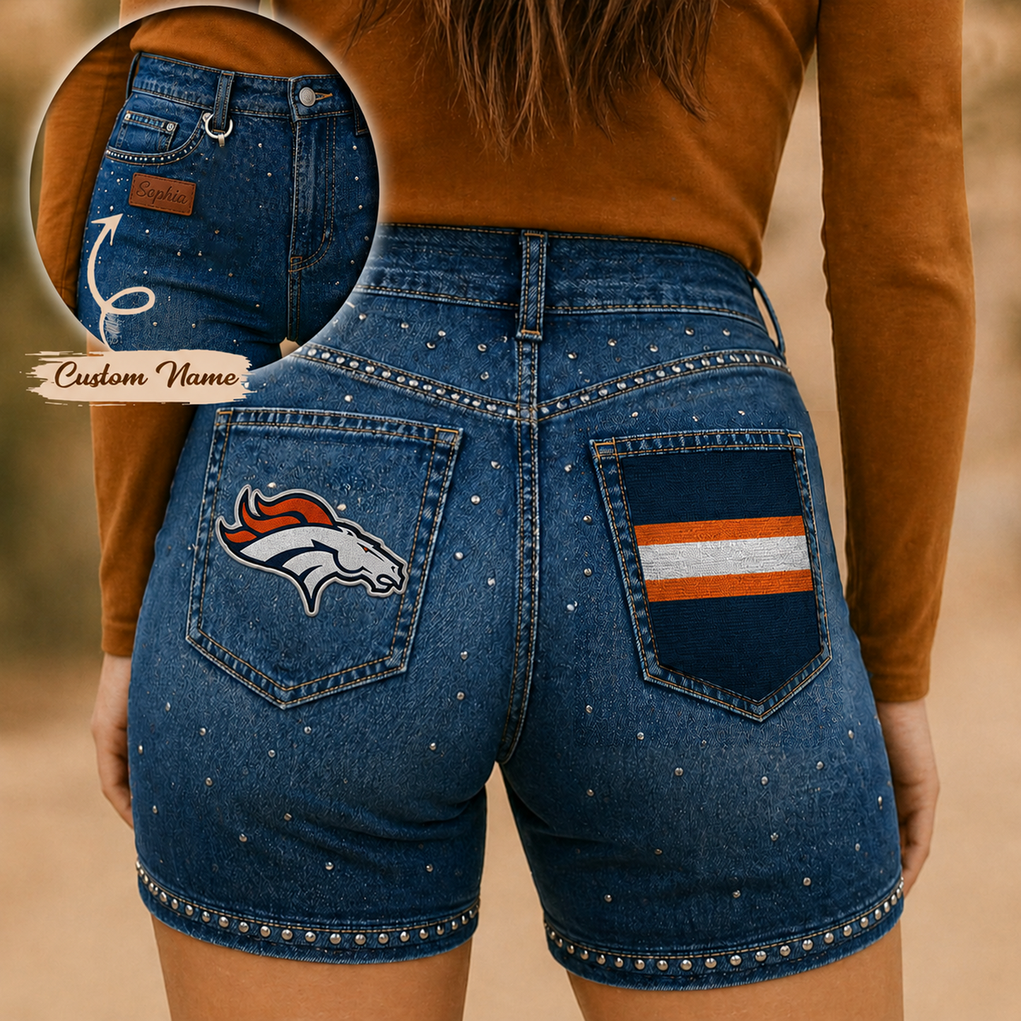 DEN x NFL Premium High Waisted Biker Shorts 0905 DatND DVT
