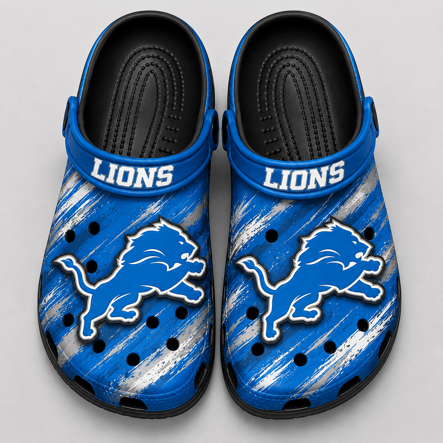 DET Premium NFL Game Day Football Fan Sport Clogs Crocs Abstract Scratch 1706