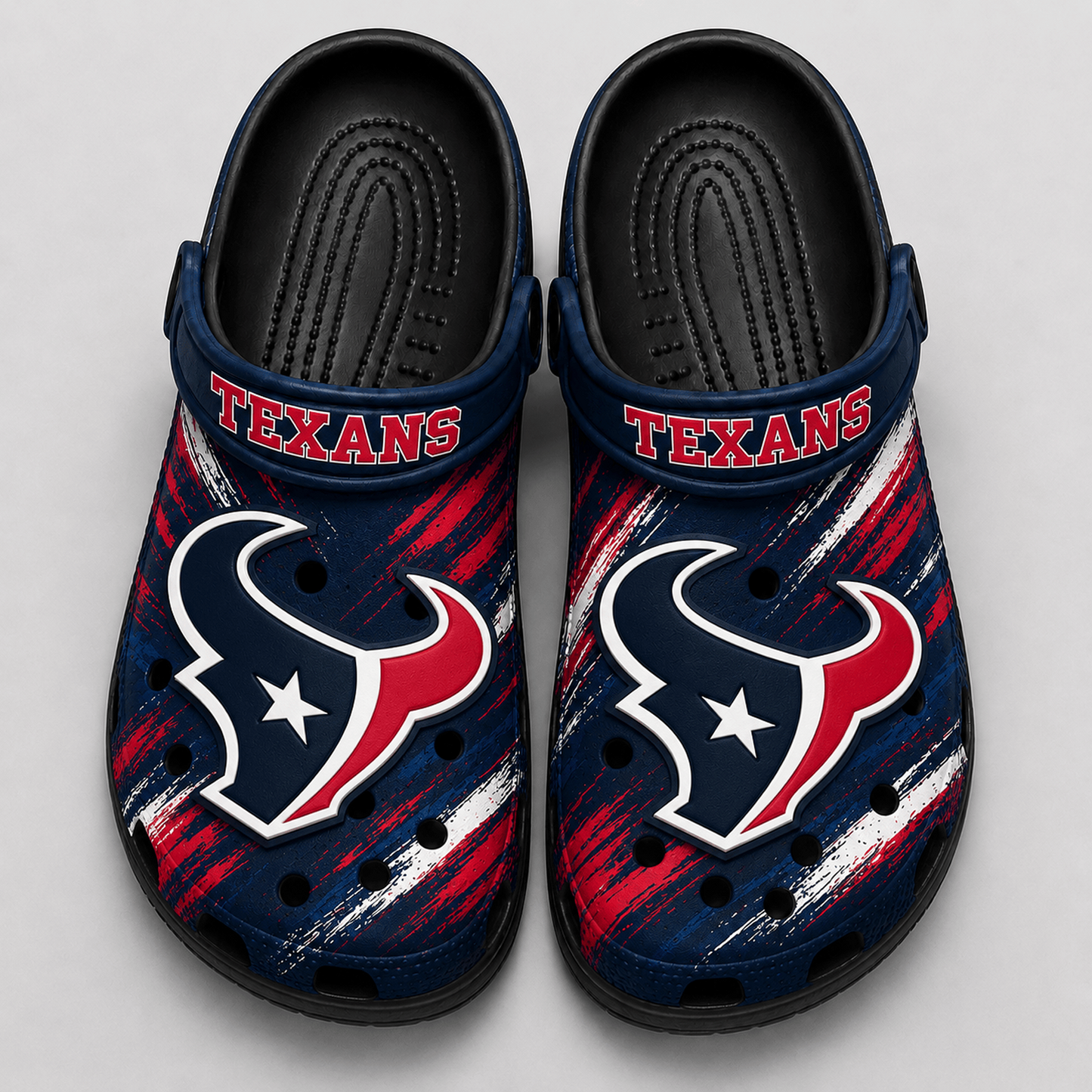 HOU Premium NFL Game Day Football Fan Sport Clogs Crocs Abstract Scratch 1706
