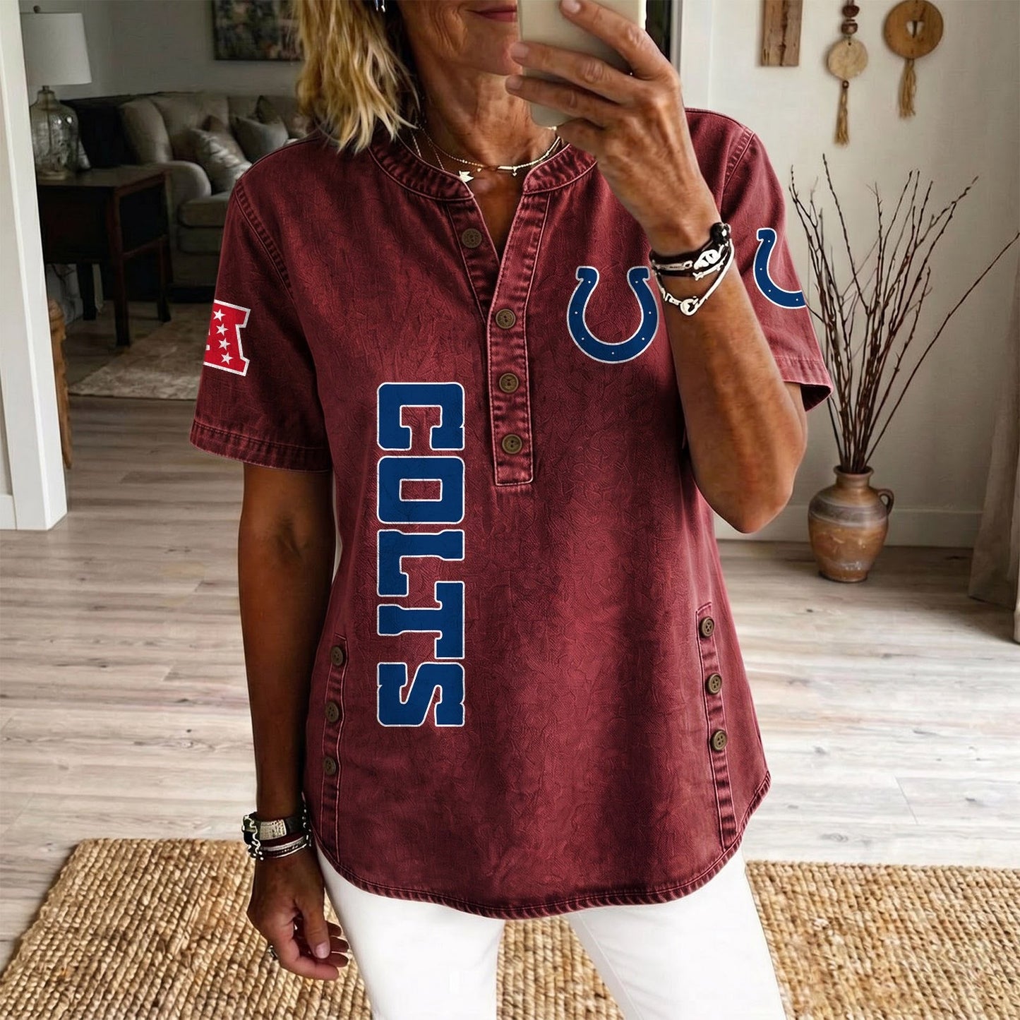 IND x NFL Womenƒ??s Denim Casual Tops DATND LBN 190526