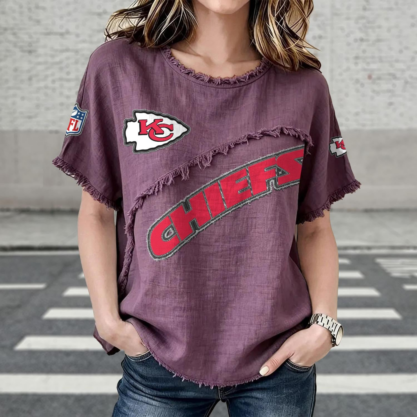 KC x NFL Womenƒ??s Vintage O-Neck 2905 DatND DVT
