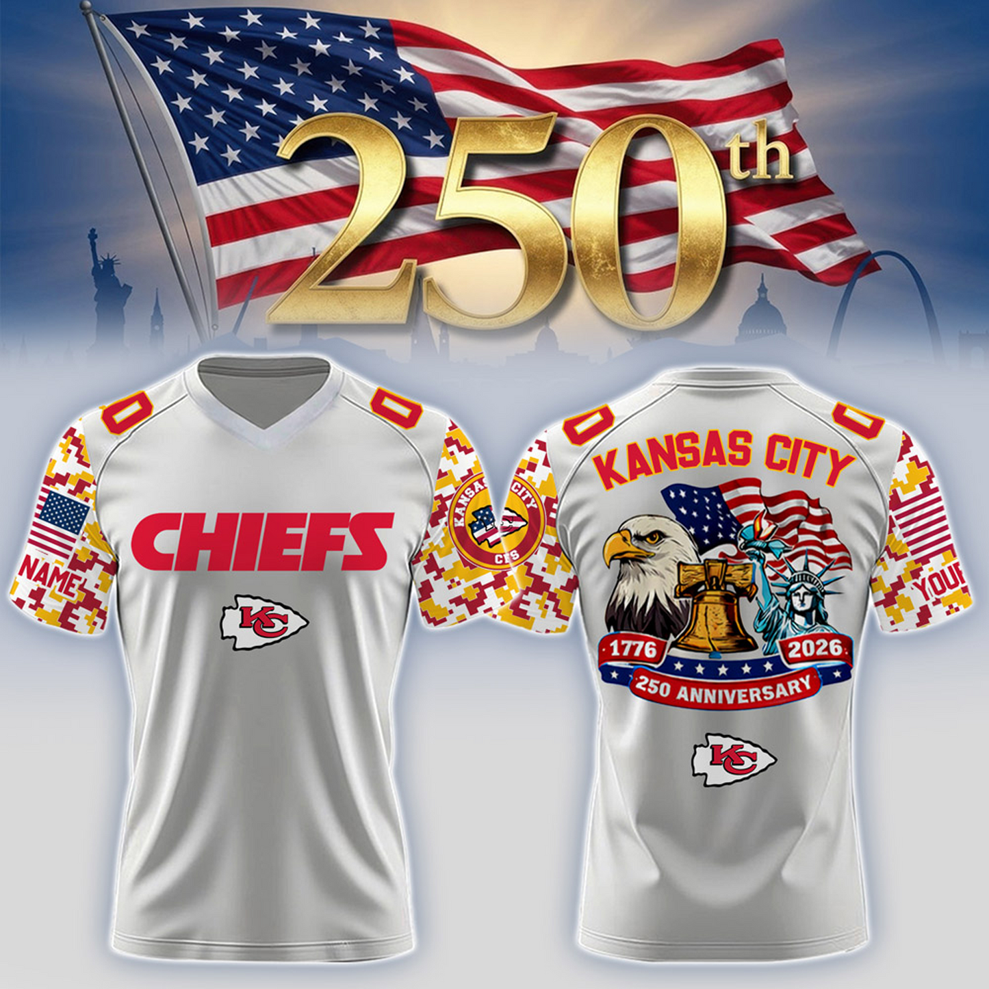 KCC x 250th Years USA Anniversary-V-neck Short Sleeve Jersey DATND TANTD