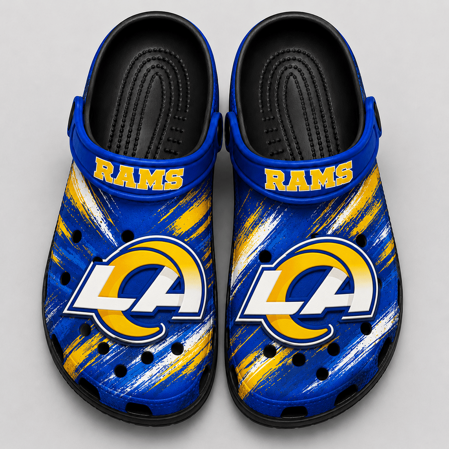 LAR Premium NFL Game Day Football Fan Sport Clogs Crocs Abstract Scratch 1706