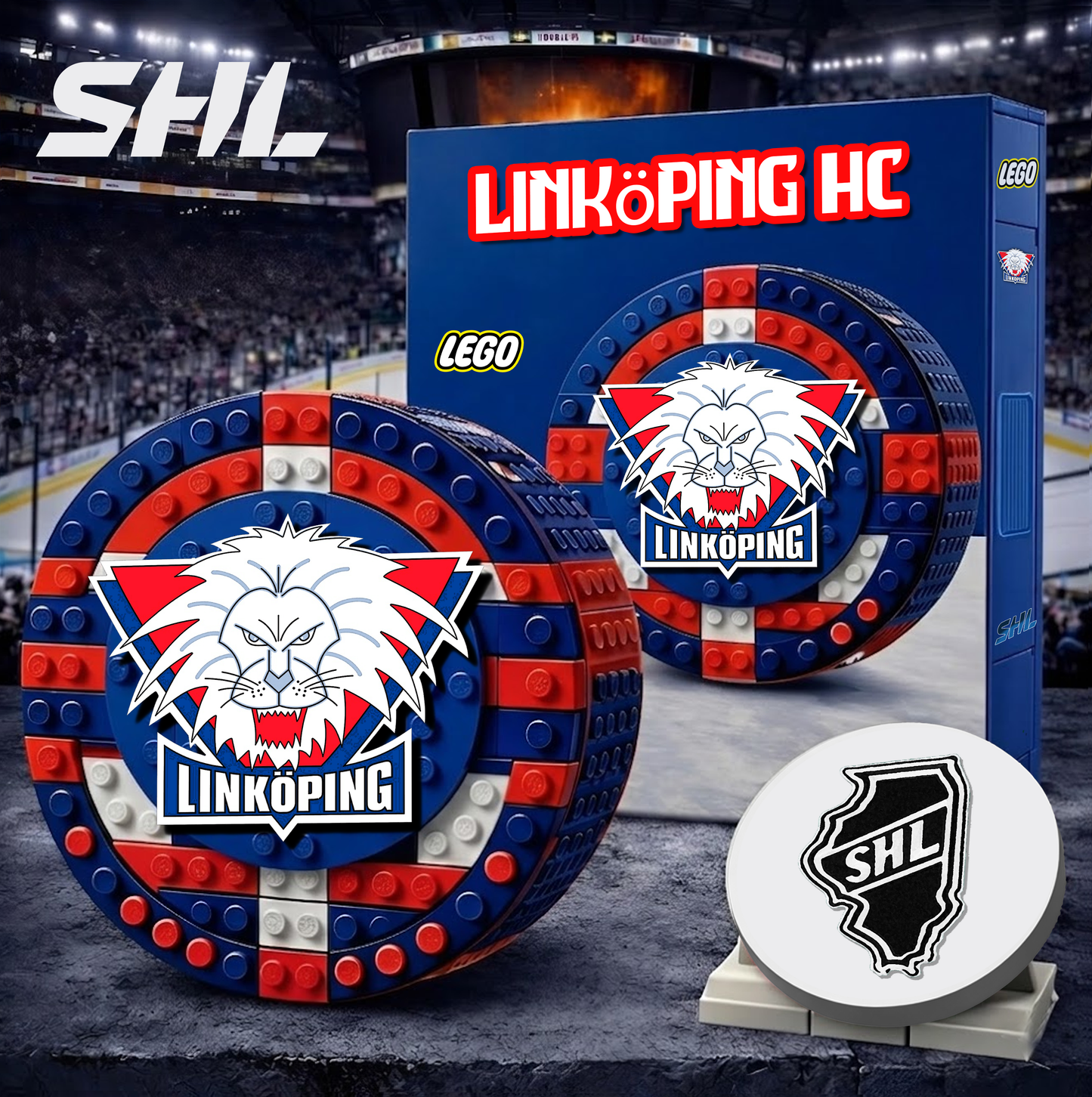 LIN x SHL Hockey 3D Puck Building Block Set Limited Editions NDT VHM 130426