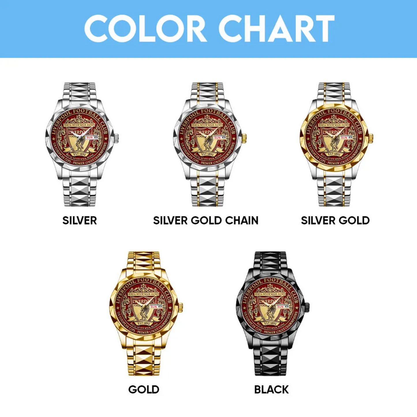 LIV FC Alloy Luxury Quartz Watch 2605 DatND DVT