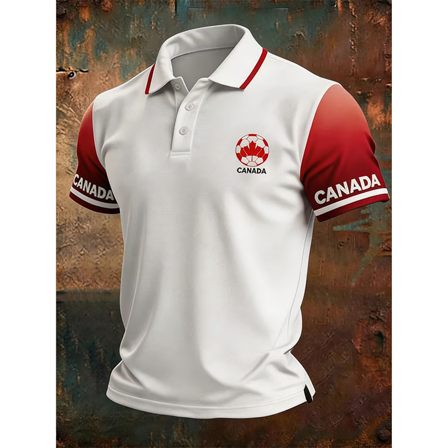 Men's Canada Soccer Print Casual Polo Shirt V7 DATND TANTD 050626