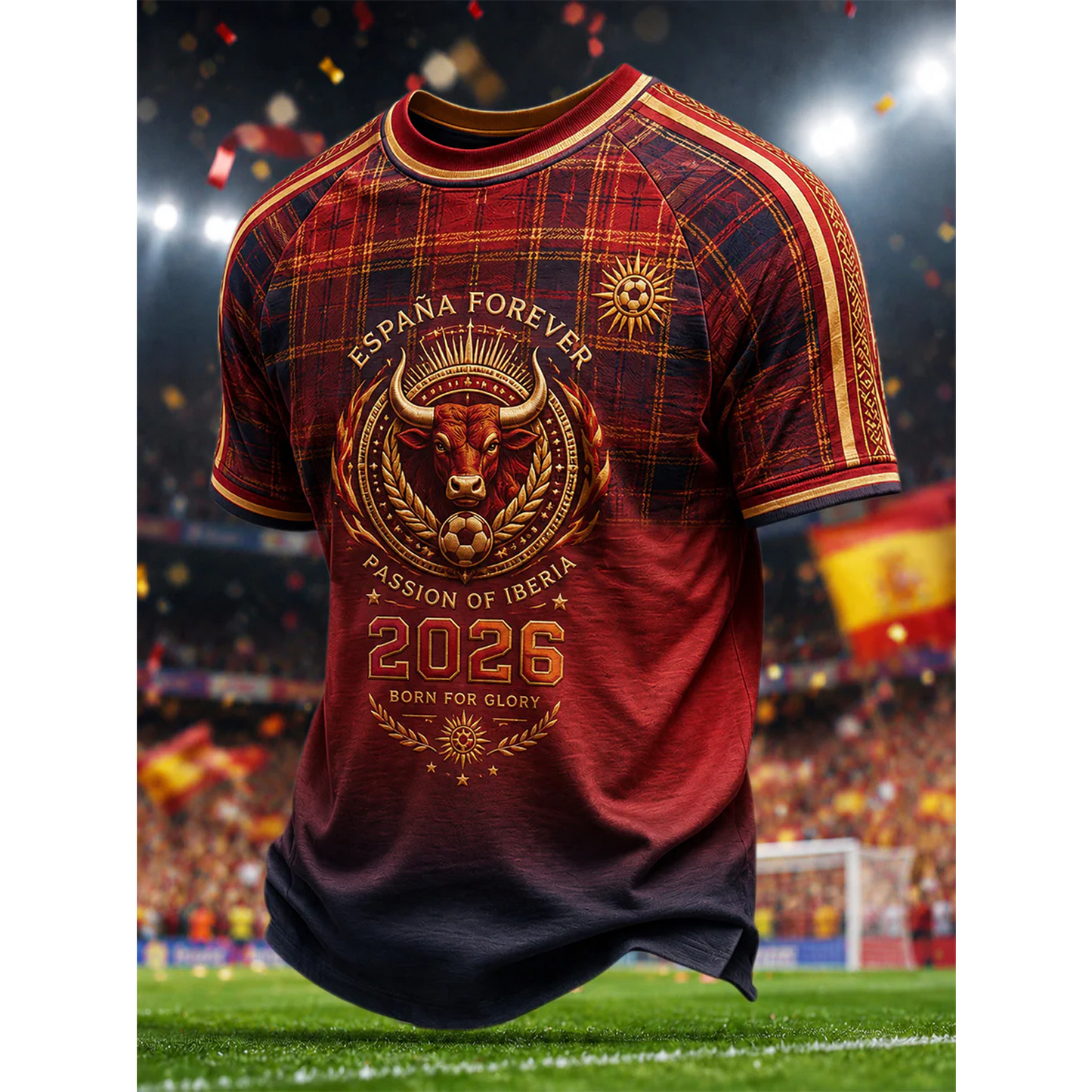 Men's Spanish Football Print Casual Shirt V19 DATND TANTD 050626