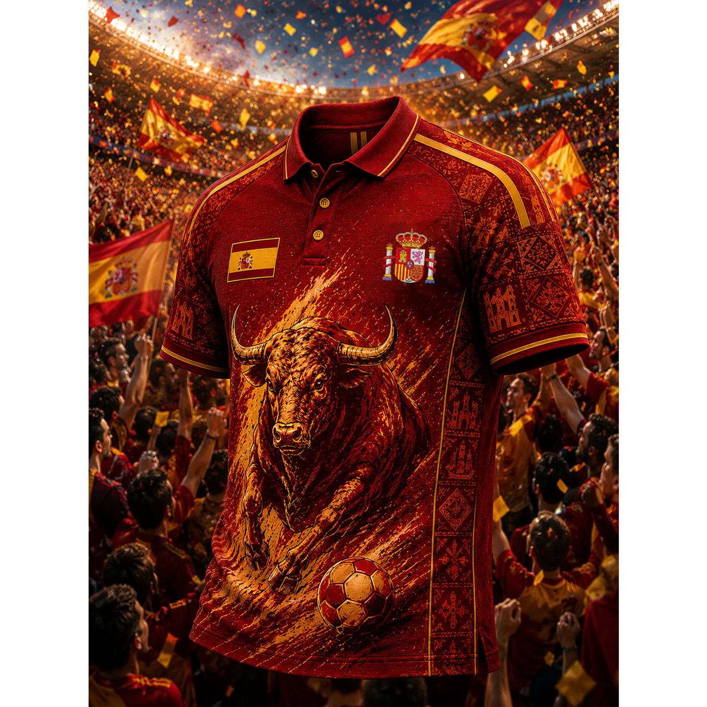 Men's Spanish Football Print Casual Shirt V26 DATND TANTD 050626