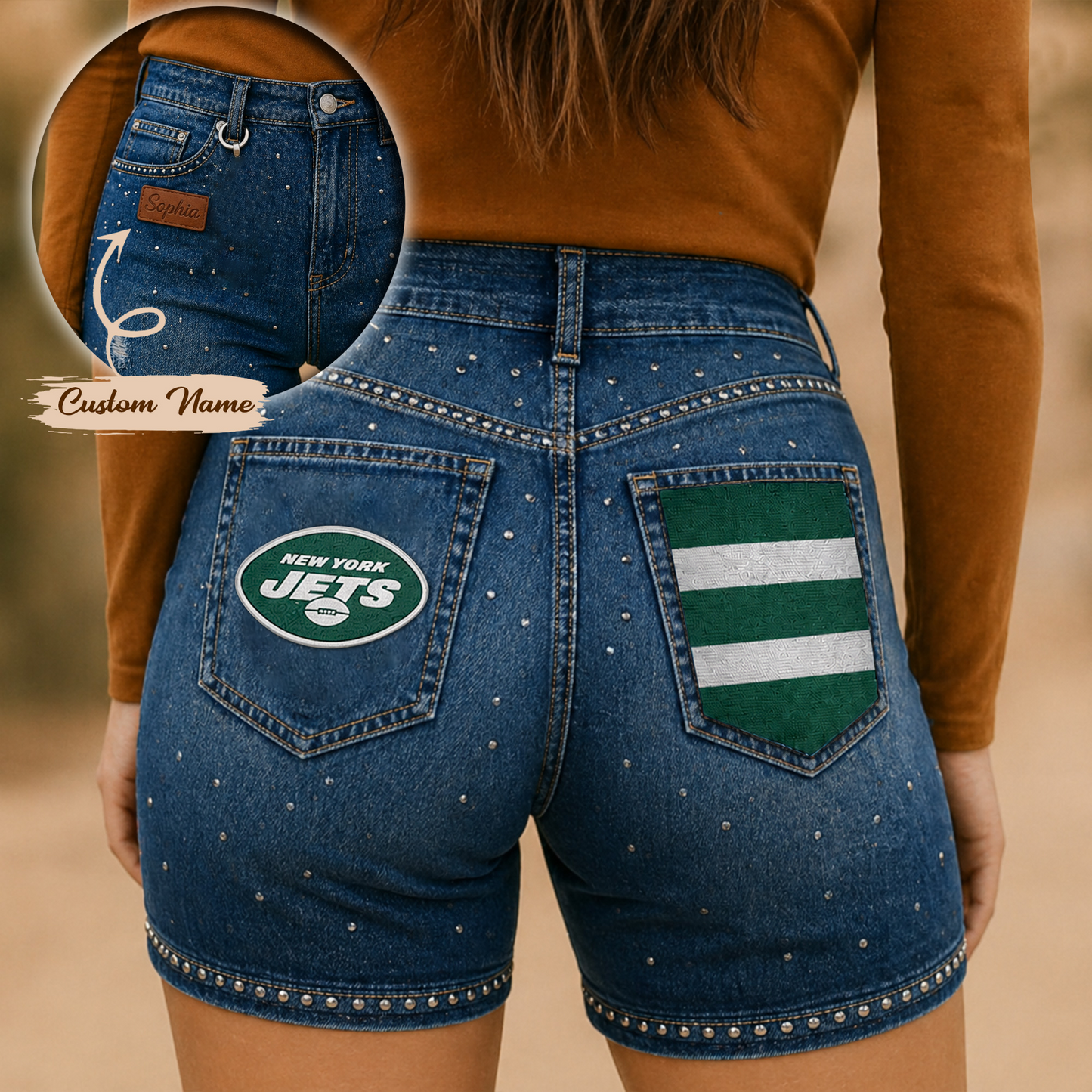 NYJ x NFL Premium High Waisted Biker Shorts 0905 DatND DVT