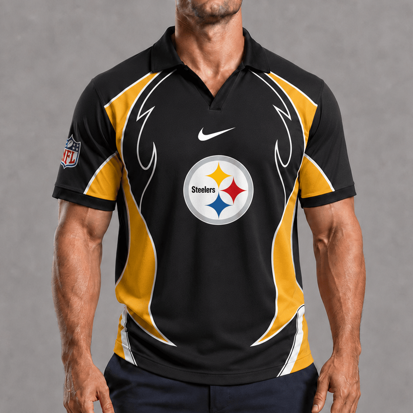 PIT x NFL Premium Rugby Polo Shirt 1506