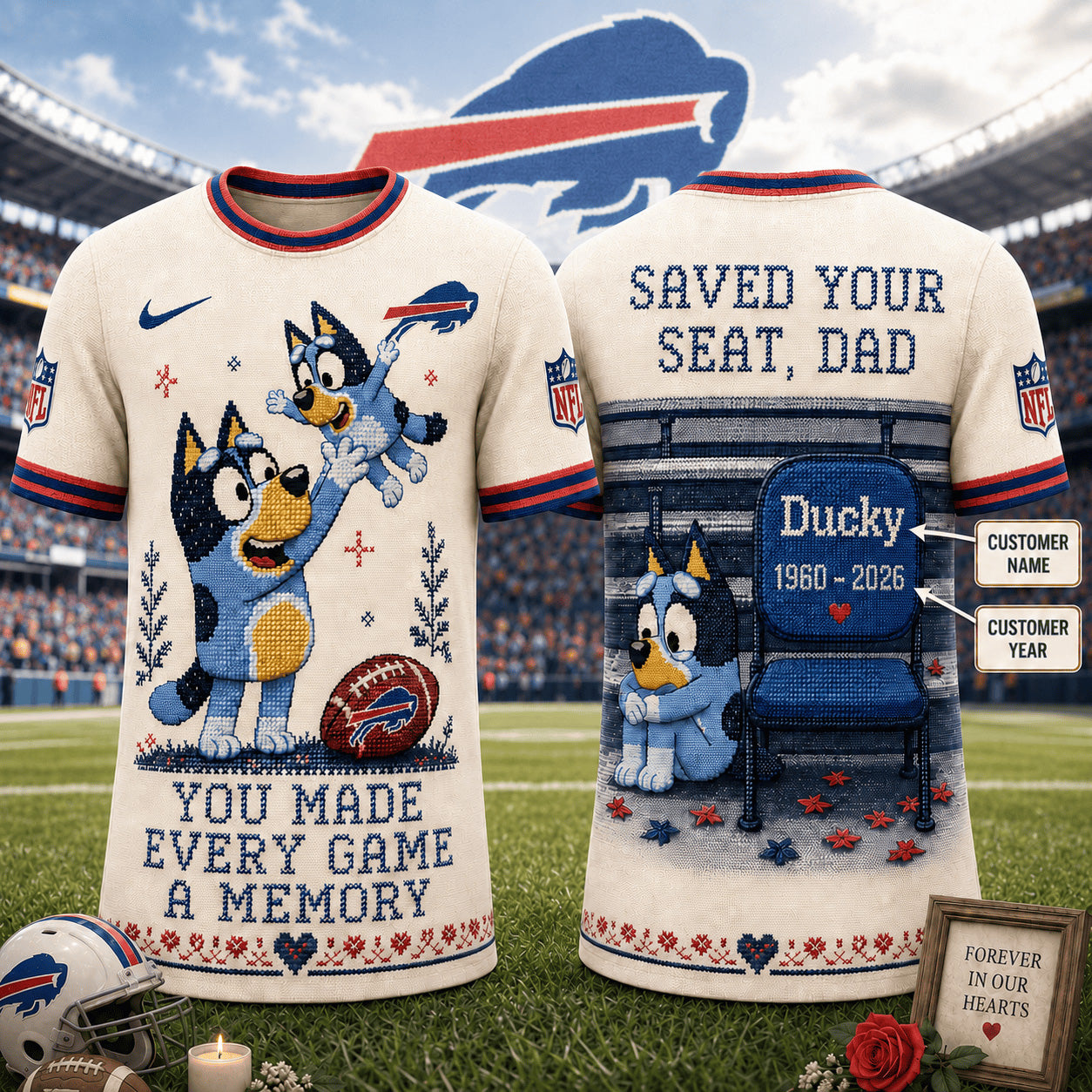 PREMIUM NFL X BB Custom Premium NFL 3D Faux-Stitch Dad Memorial Shirt NDT NTN 220526