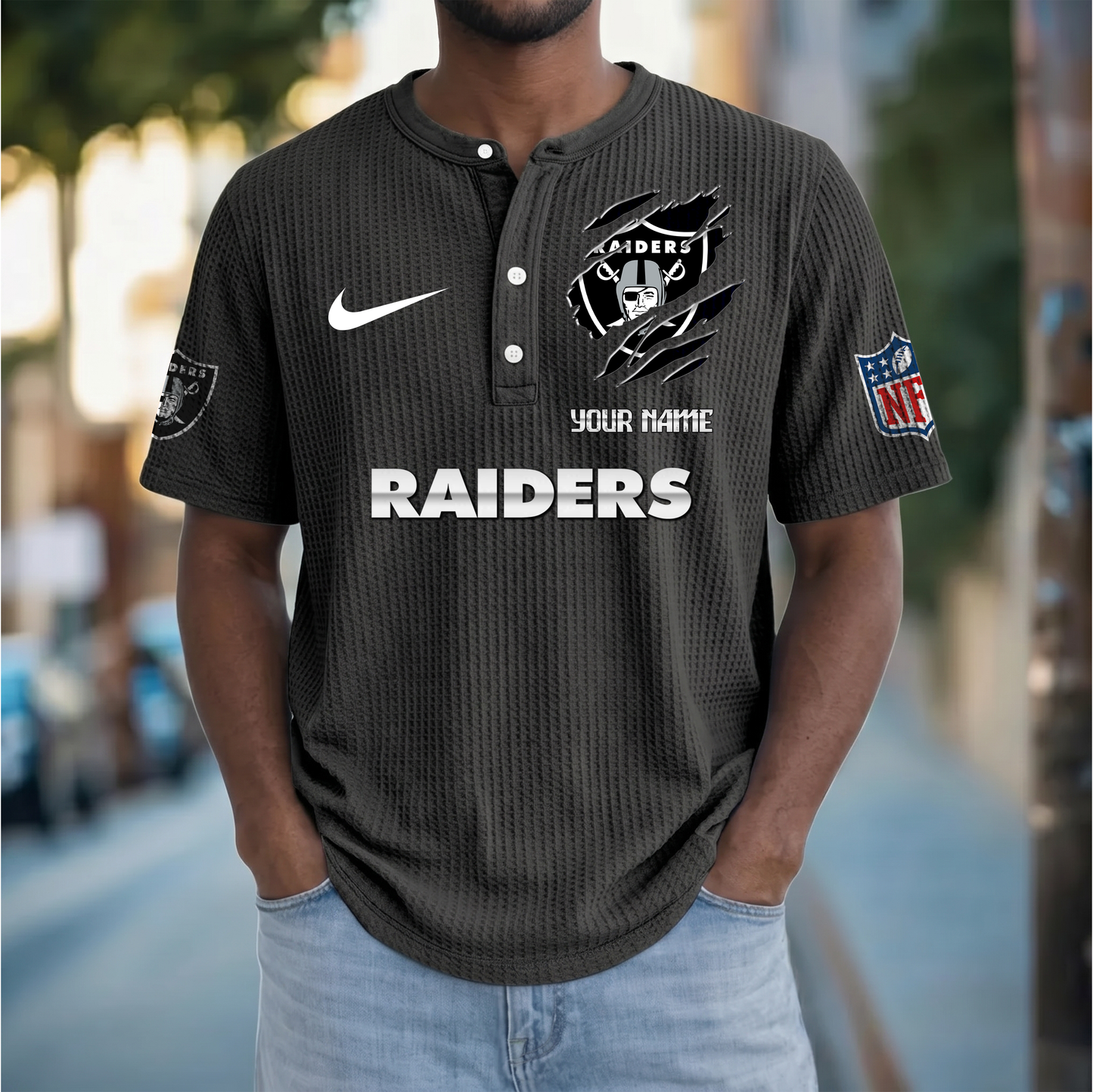 PREMIUM NFL X LVR Crew neck button Henry Shirt Limited Editions NDT VHM 230426