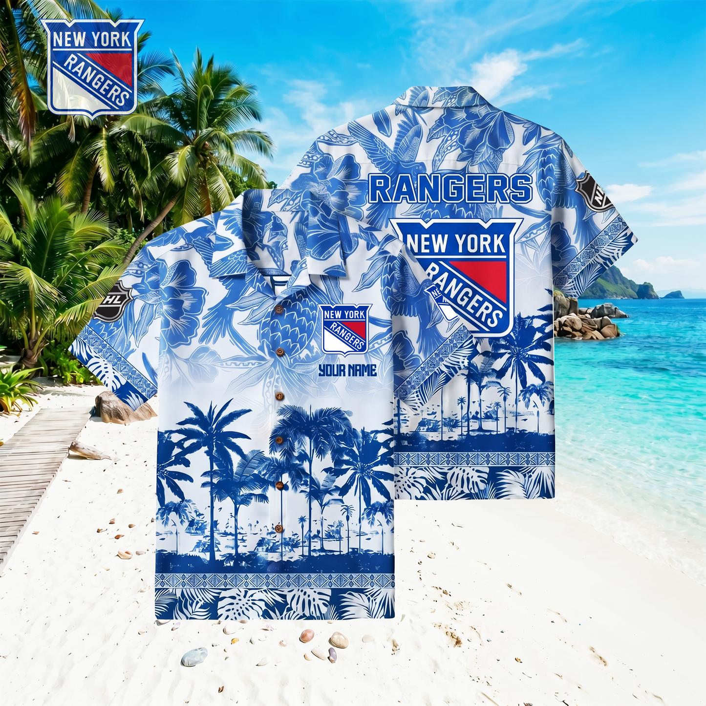 PREMIUM NHL X NYR Floral With Parrots Hawaiian Shirt NDT VHM 060526