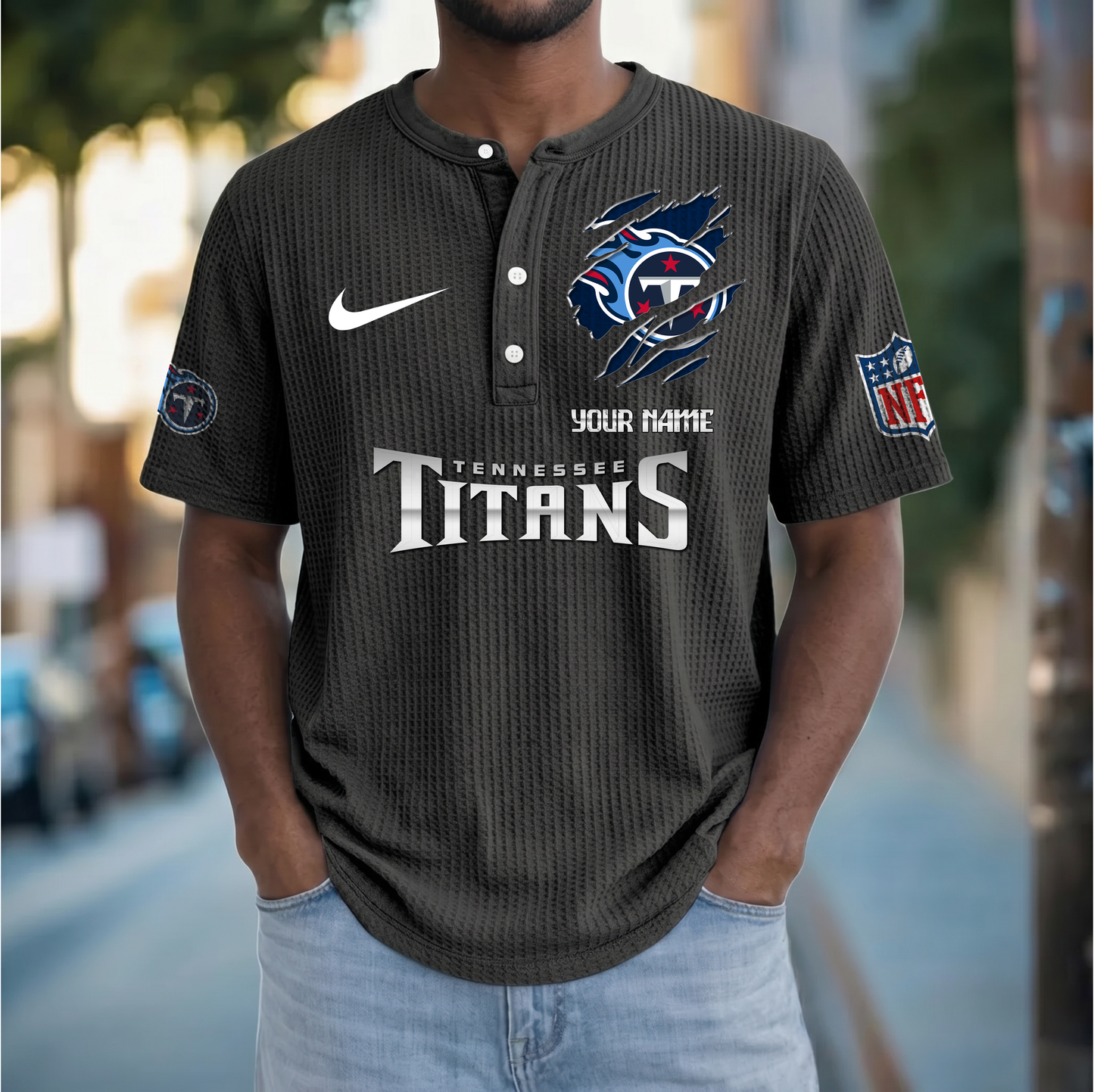 PREMIUM NFL X TT Crew neck button Henry Shirt Limited Editions NDT VHM 230426