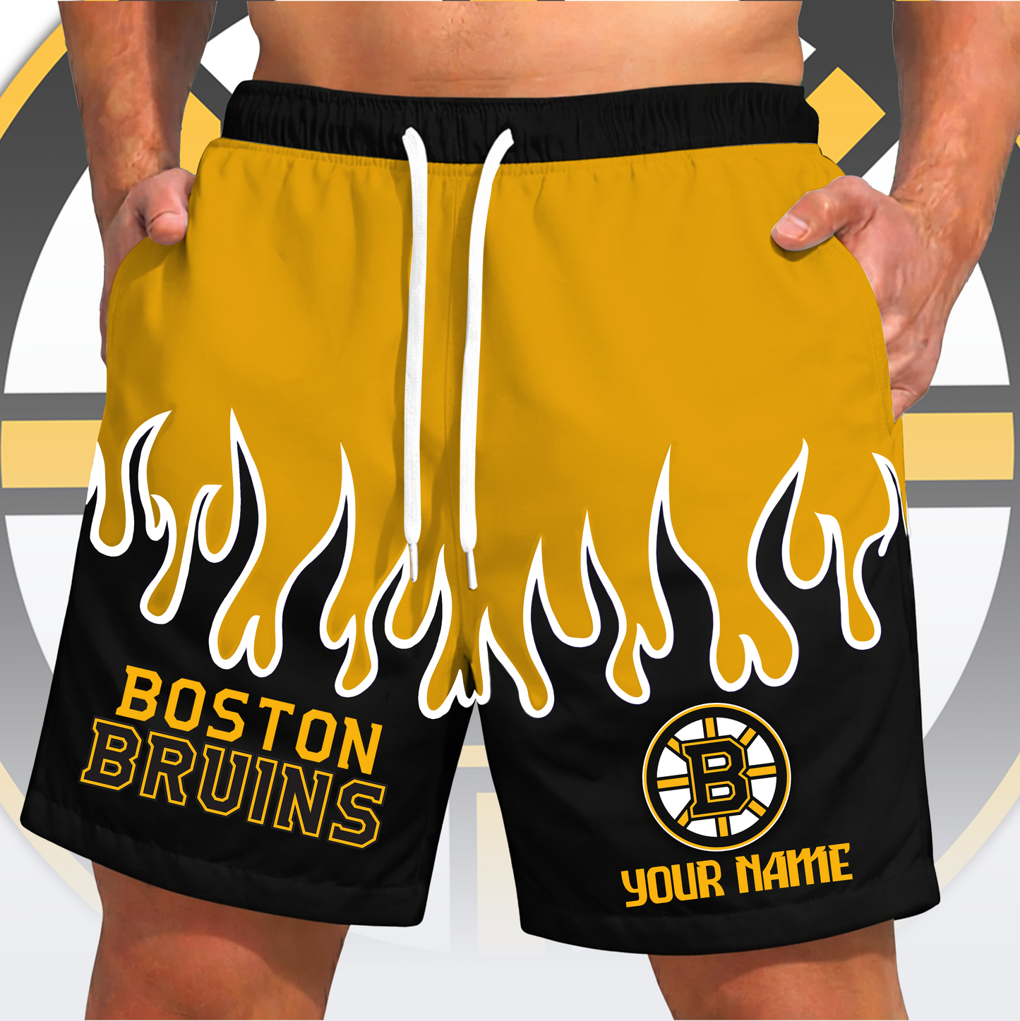 PREMIUM NHL X BB Fire Flame Short Pants Custom Name Limited Edition NDT VHM 200426