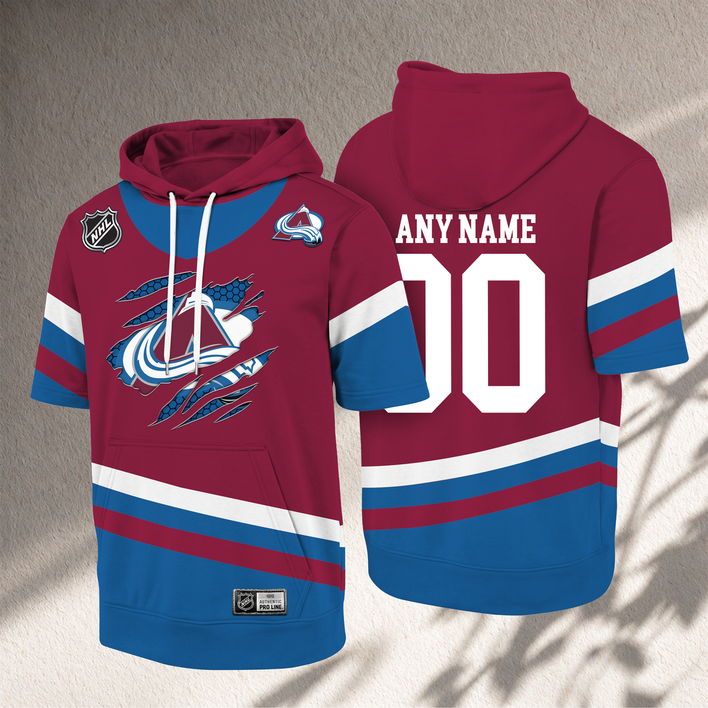 PREMIUM NHL X CA CRACK Short Sleeve Hoodie SHIRT NDT VHM 150526