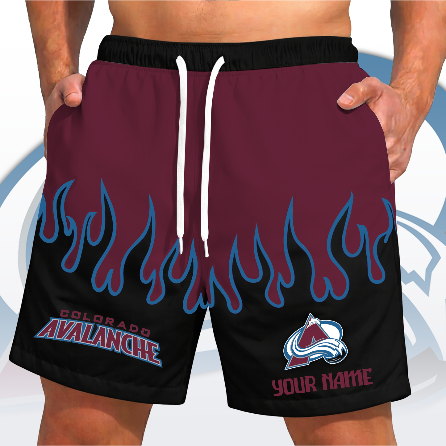 PREMIUM NHL X CA Fire Flame Short Pants Custom Name Limited Edition NDT VHM 200426
