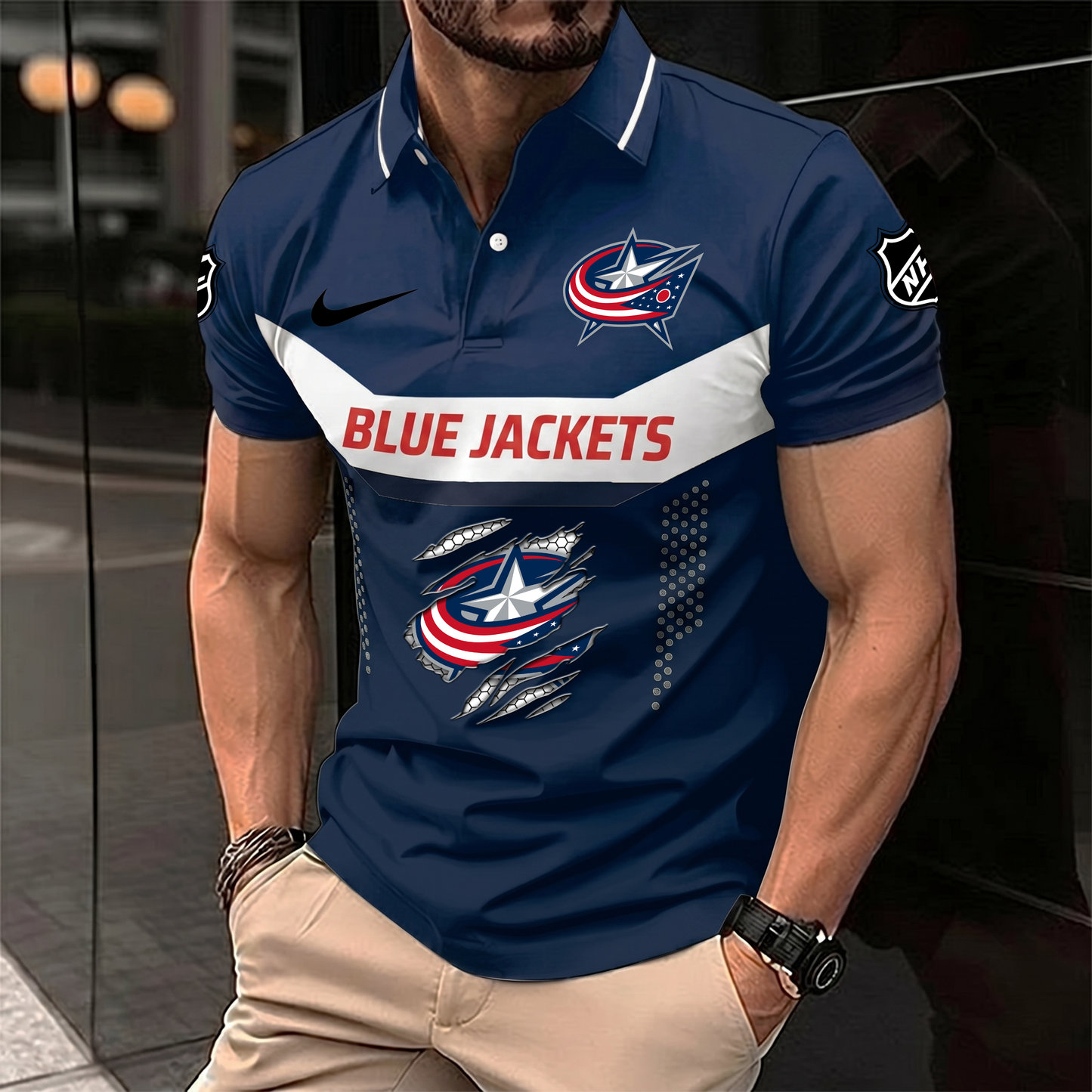 PREMIUM NHL X CBJ SHIRT FOR SUMMER HOLIDAY NDT VHM 140526