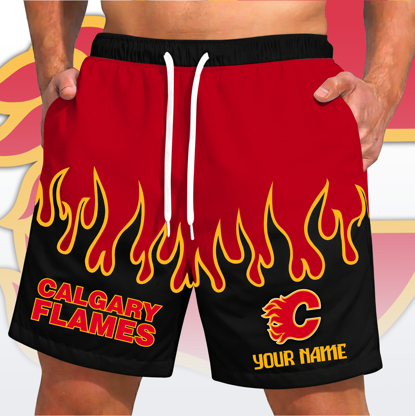PREMIUM NHL X CF Fire Flame Short Pants Custom Name Limited Edition NDT VHM 200426