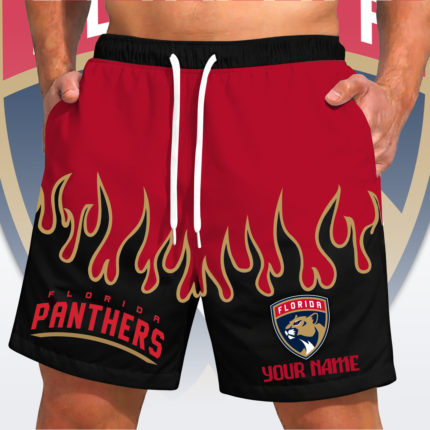 PREMIUM NHL X FP Fire Flame Short Pants Custom Name Limited Edition NDT VHM 200426