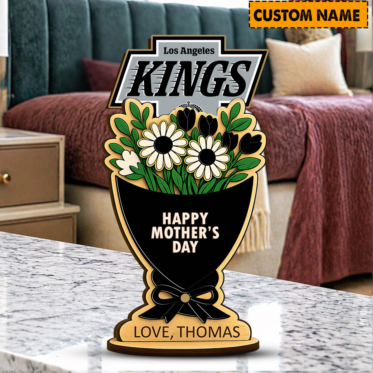 PREMIUM NHL X LAK Custom Name Happy Mother's Day Wooden Plaque Gifts For Fan NDT VHM 170426