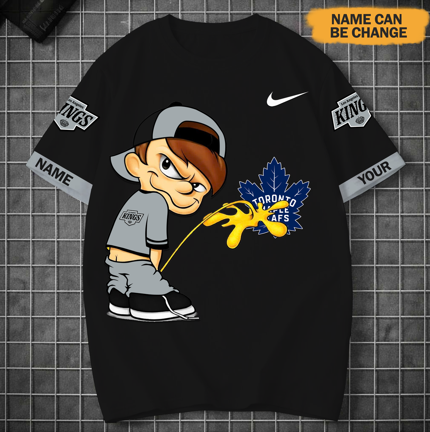 PREMIUM NHL X LAK Funny Peeing Boy New Tshirt Custom Name NDT VHM 160426
