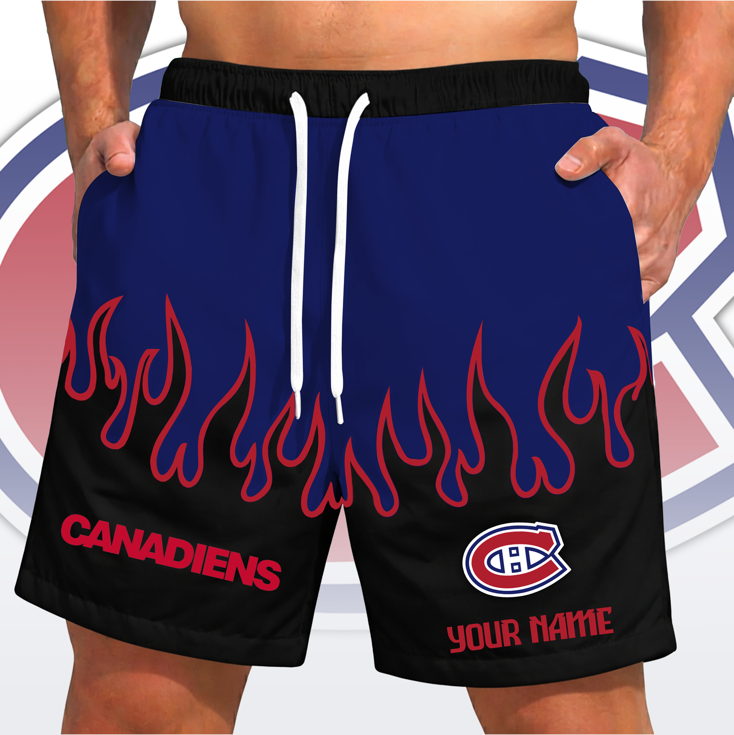 PREMIUM NHL X MC Fire Flame Short Pants Custom Name Limited Edition NDT VHM 200426