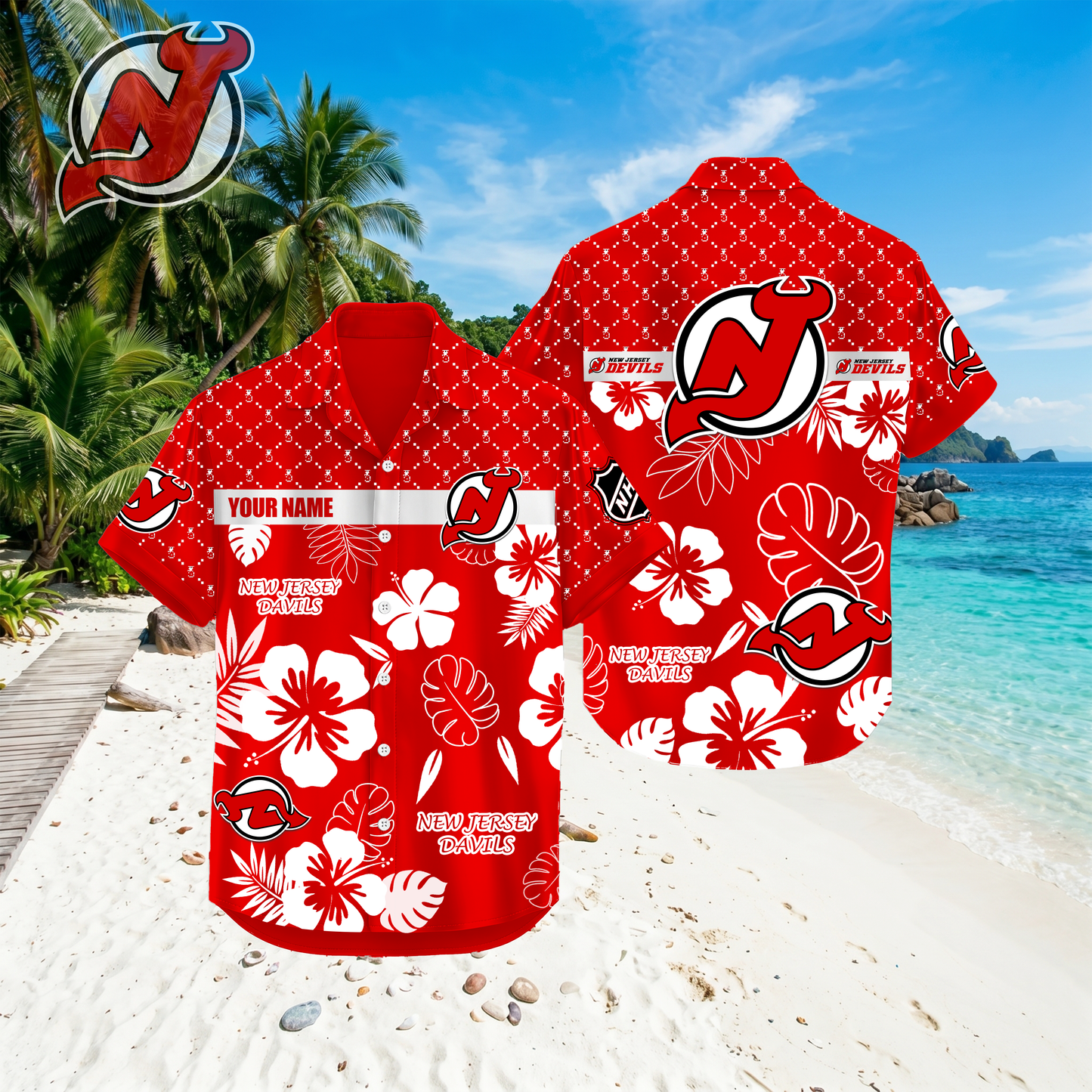 PREMIUM NHL X NJD Hawaiian Shirt Custom Name For Summer Holiday NDT VHM 270426