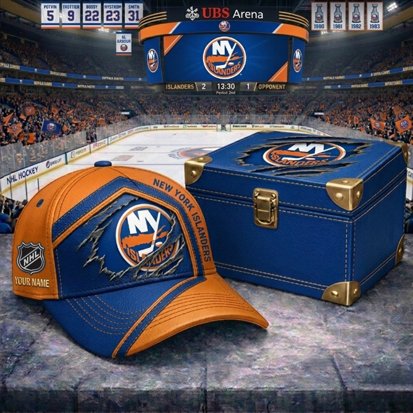 PREMIUM NHL X NYI CRACK CUSTOM NAME V3 HAT NDT NHM 170426