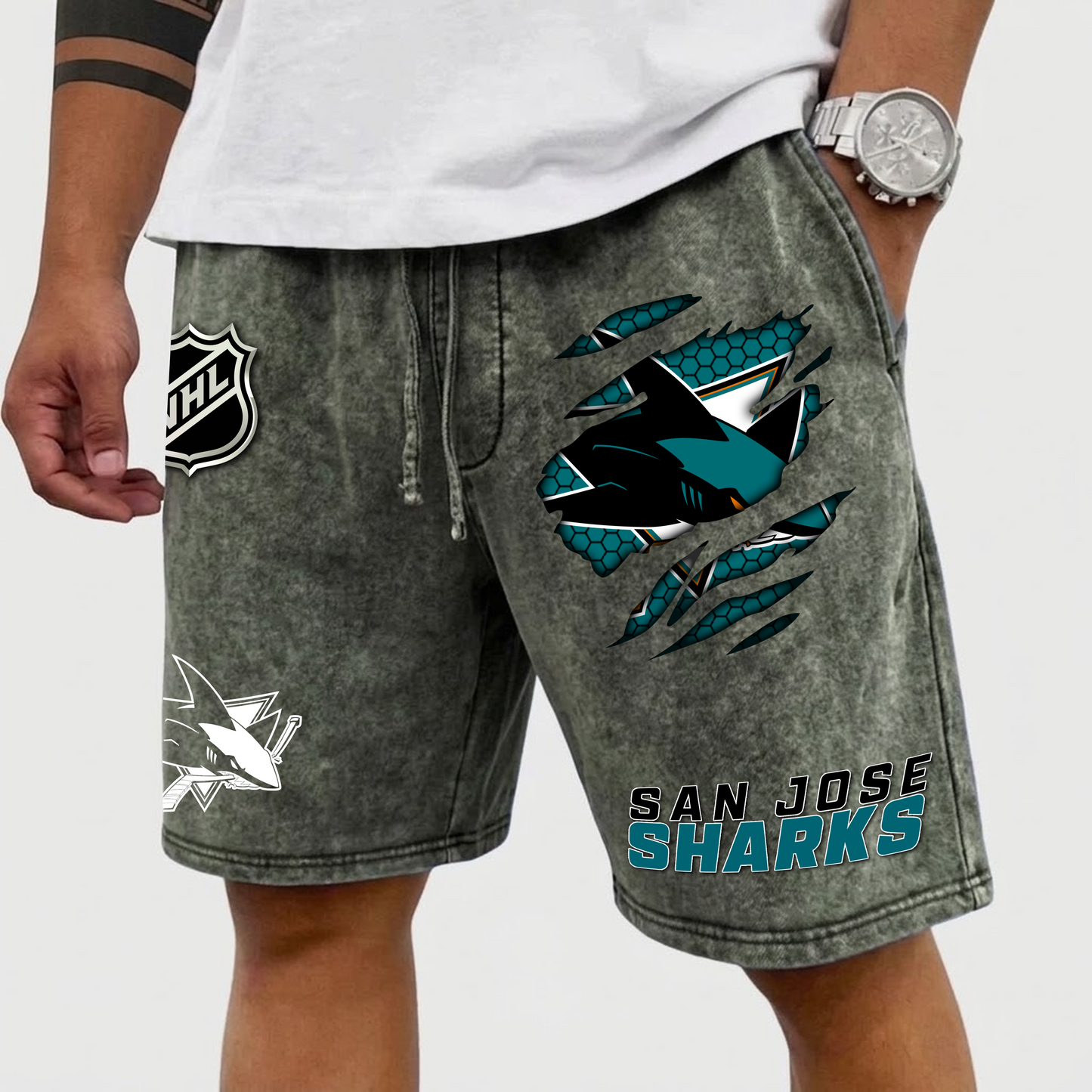 PREMIUM NHL X SJS WASH SHORTS FOR SUMMER HOLIDAY NDT VHM 070426
