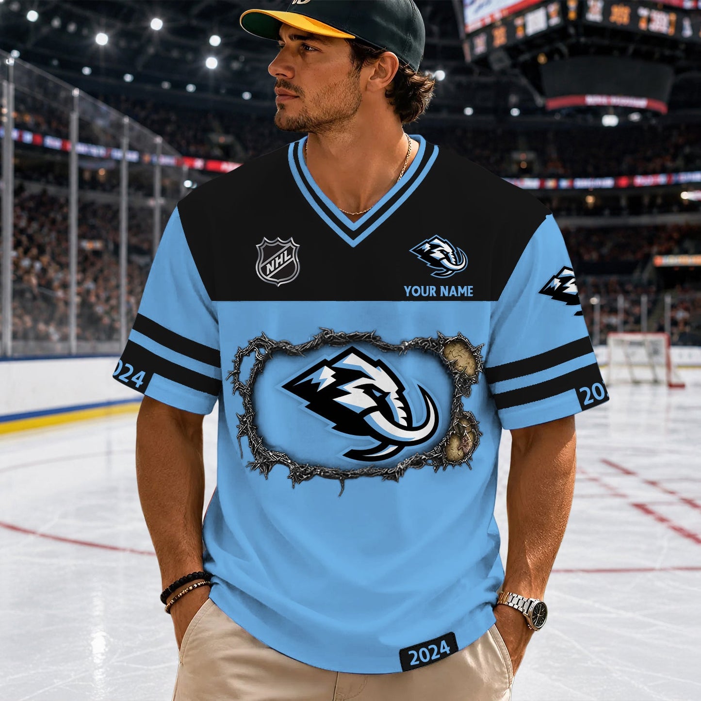 PREMIUM NHL X UM Streetwear V-neck Shirt Custom Gifts For Fan NDT NHM 290526