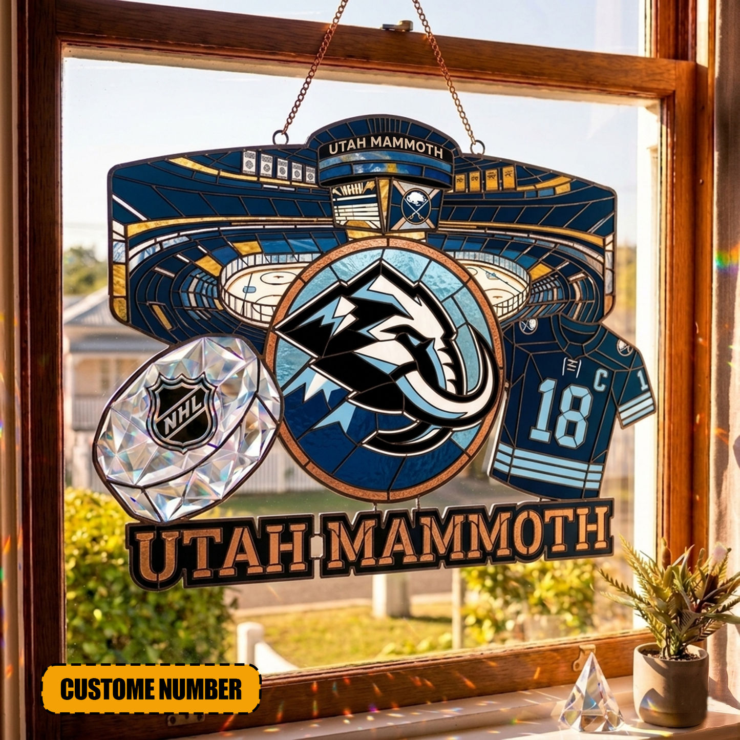 PREMIUM NHL X UM Suncatcher Custom Name Limited Edition NDT VHM 240426