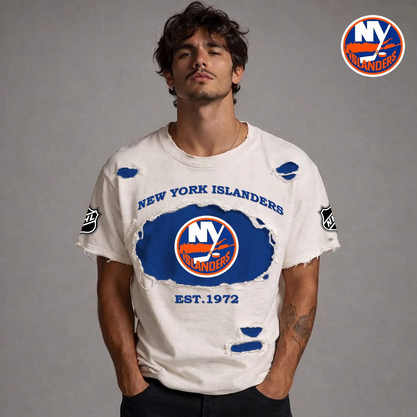 PREMIUM NHL x NYI RETRO WASH SHIRT NDT NTN 080426
