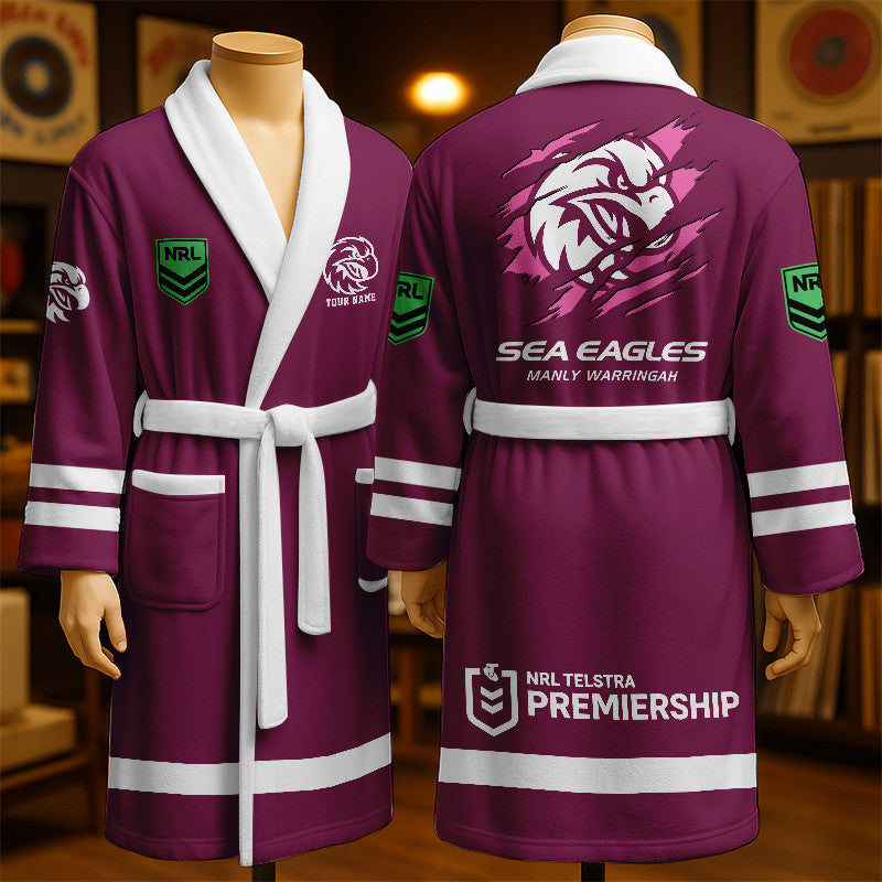 PREMIUM NRL X MSE New Style Royal Fleece Bathrobe Personalized NDT LVH 260226