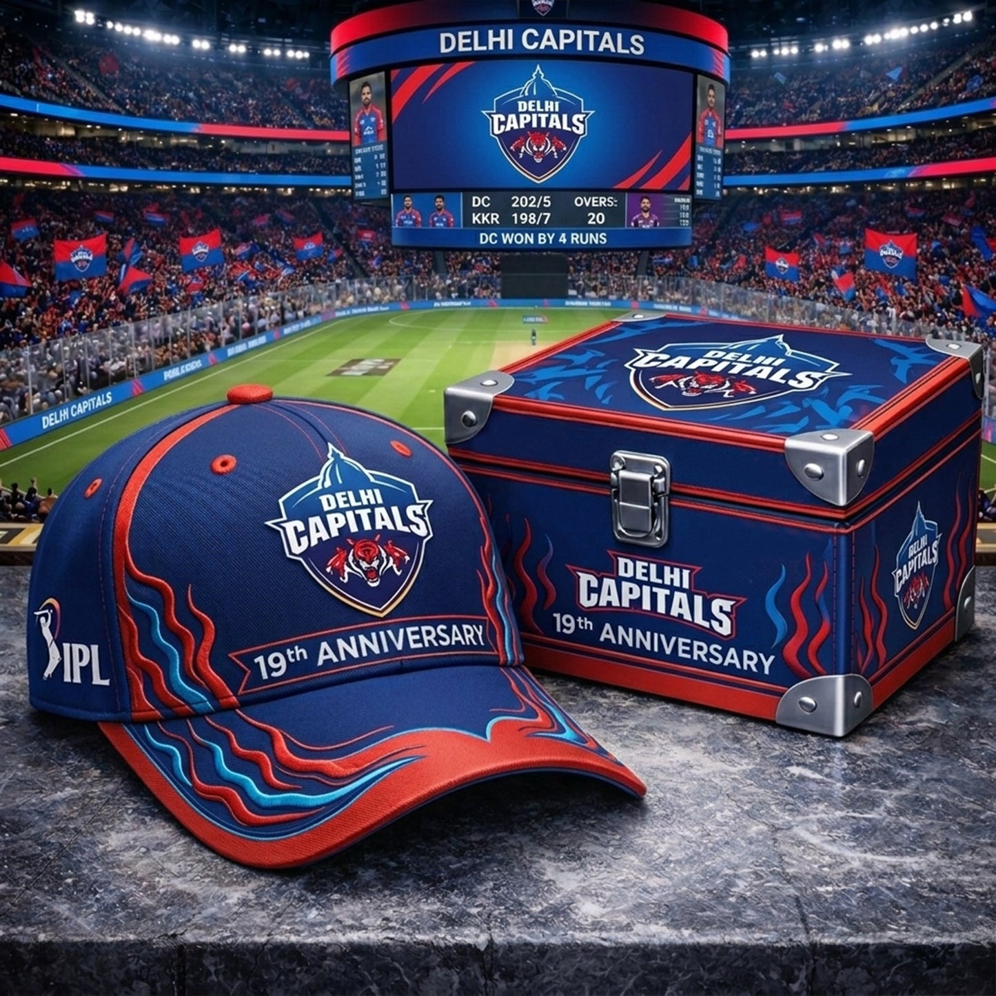 PREMIUM IPL X DC Anniversary Flame Limited Edition Cap NDT NHM 210326