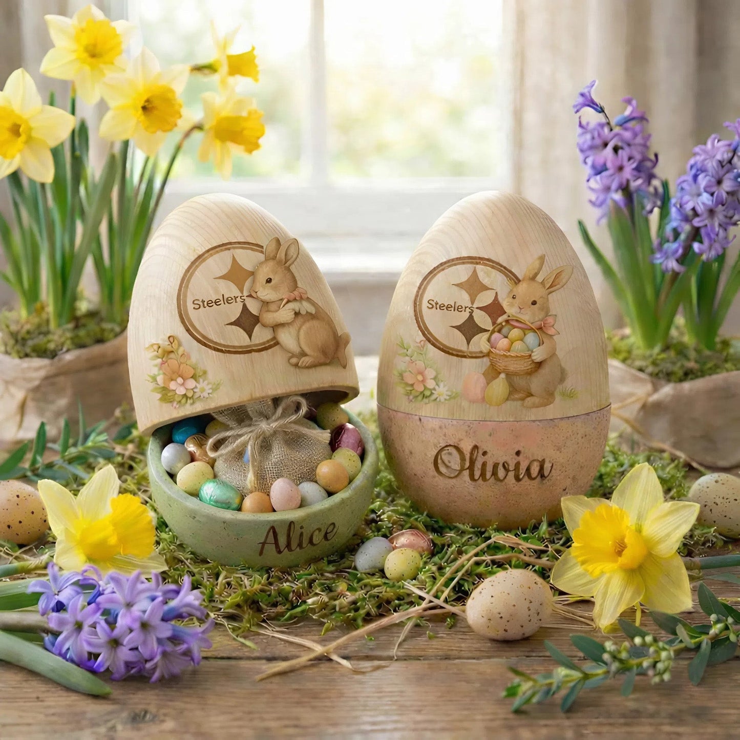 PREMIUM ?�??�???�?? X PIT Personalized Hollow Wooden Easter Egg NDT NHM 270226