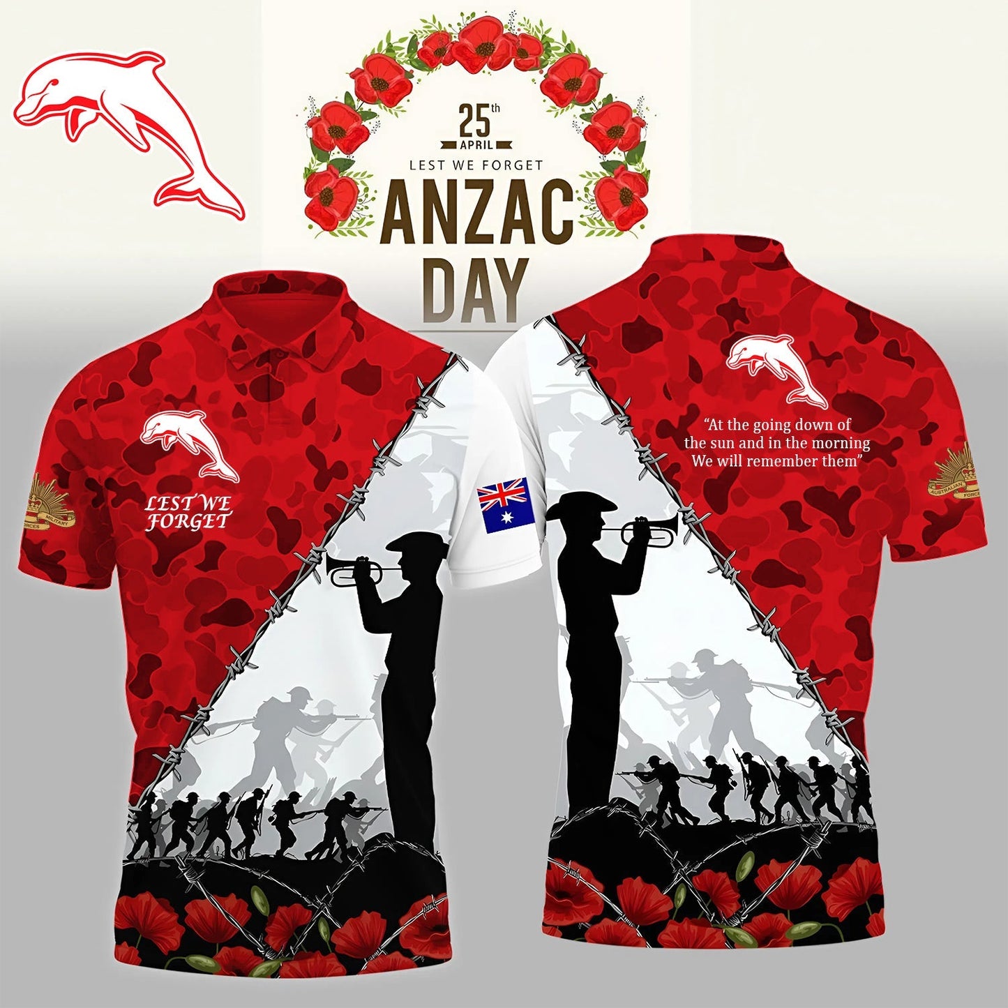 PREMIUM NRL X DOL ANZAC DAY POLO SHIRT LIMITED EDITION NDT NHM 130326