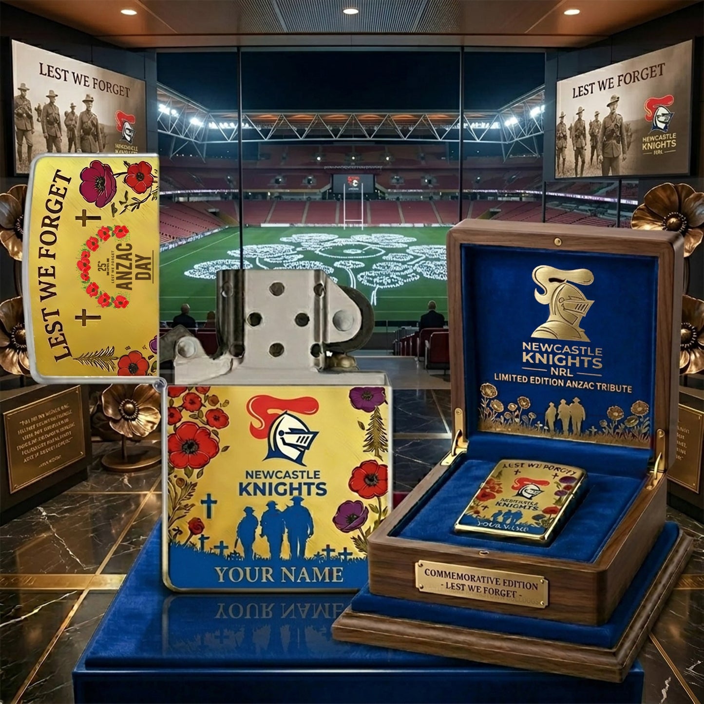 PREMIUM NRL X NK ANNIVERSARY 111TH ANZAC Personalized Lighter NDT NHM 300326