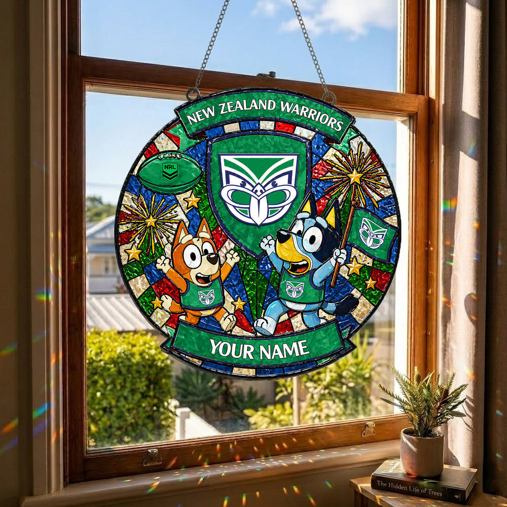 PREMIUM NRL X NZW Bluey Suncatcher Custom Name Limited Edition NDT NTN 230426