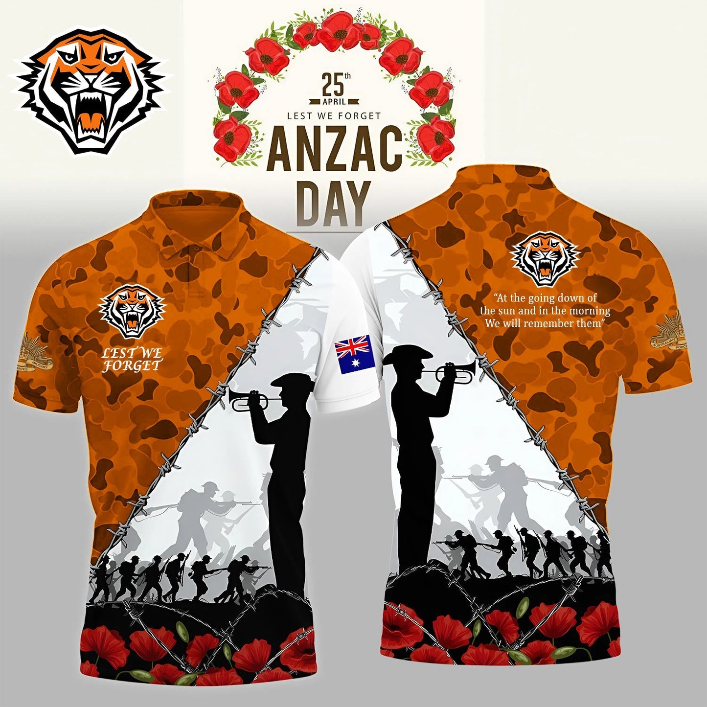 PREMIUM NRL X WT ANZAC DAY POLO SHIRT LIMITED EDITION NDT NHM 130326