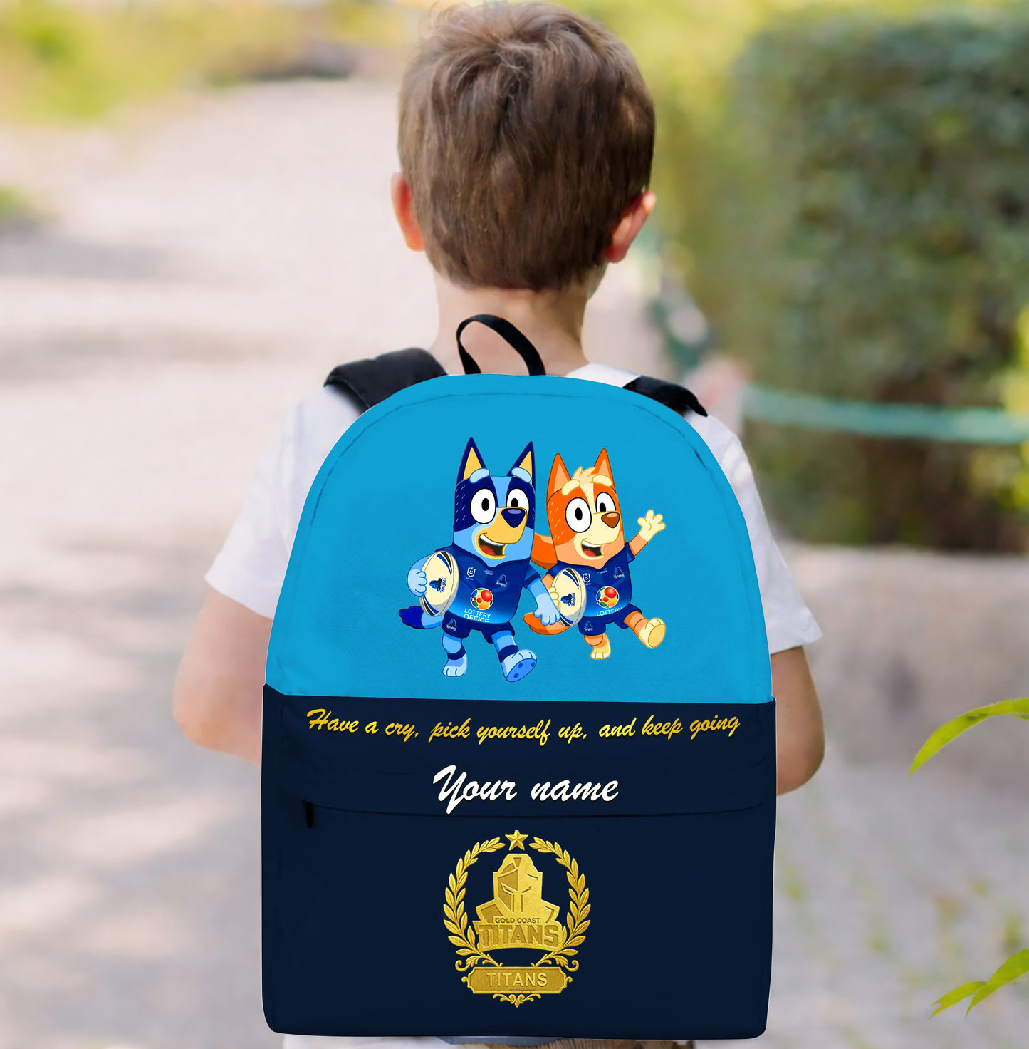 PREMIUM NRL X GCT Schoolbag Bluey & Bingo Personalized Gifts For Son Limited Edition NDT VHM 030326